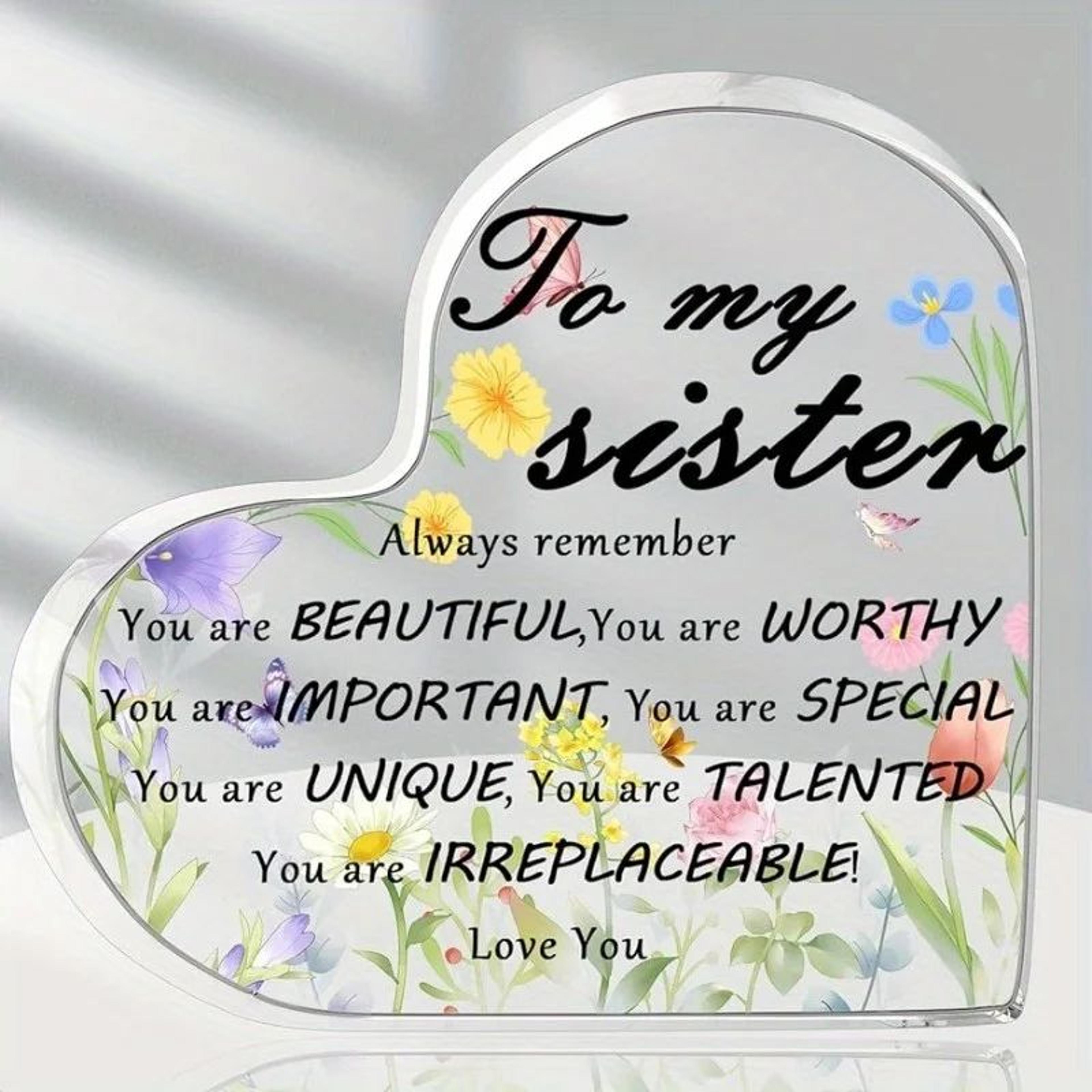 heart acrylic plaque sign gifts for sister