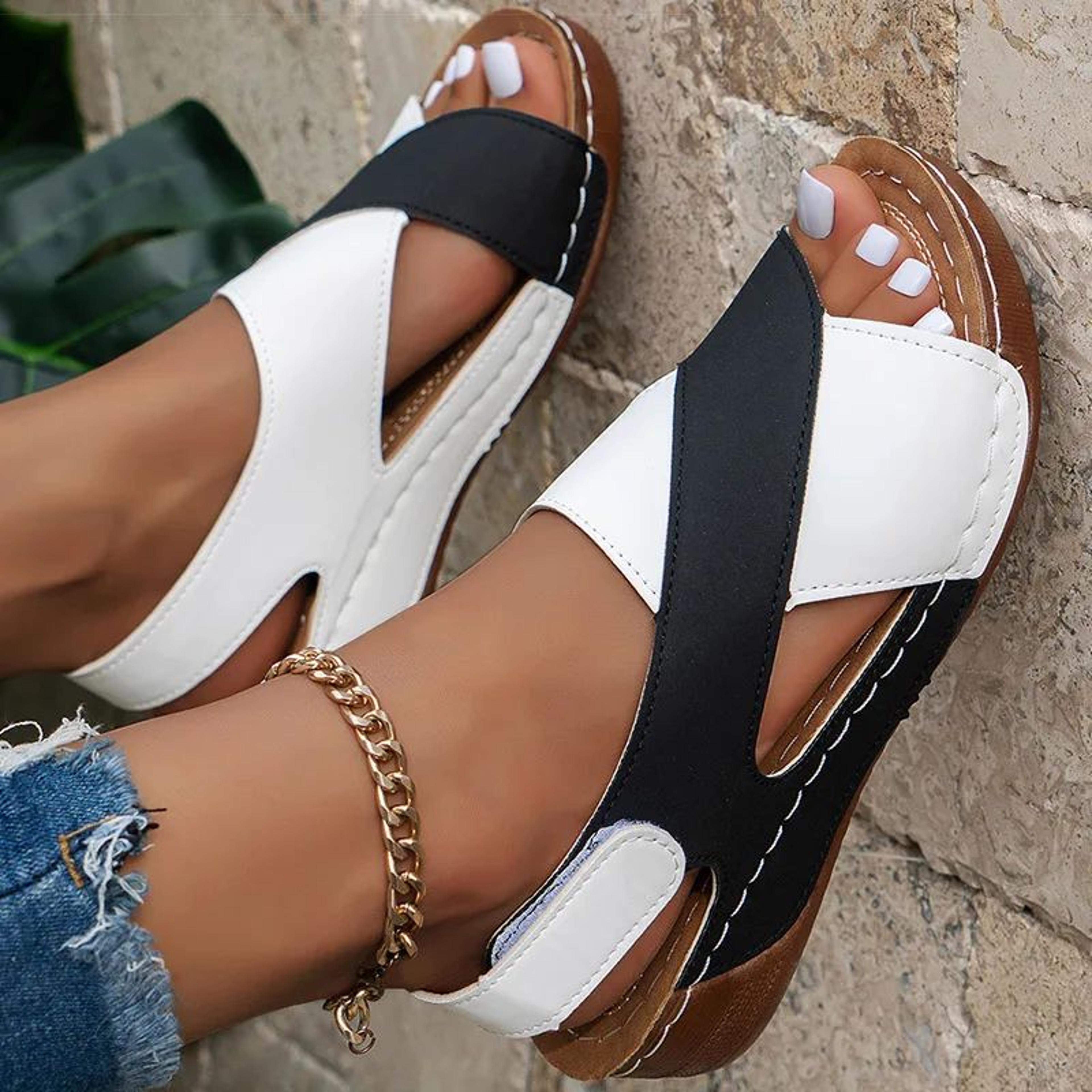 womens soft heels peep toe sandals lightweight wedges summer shoes