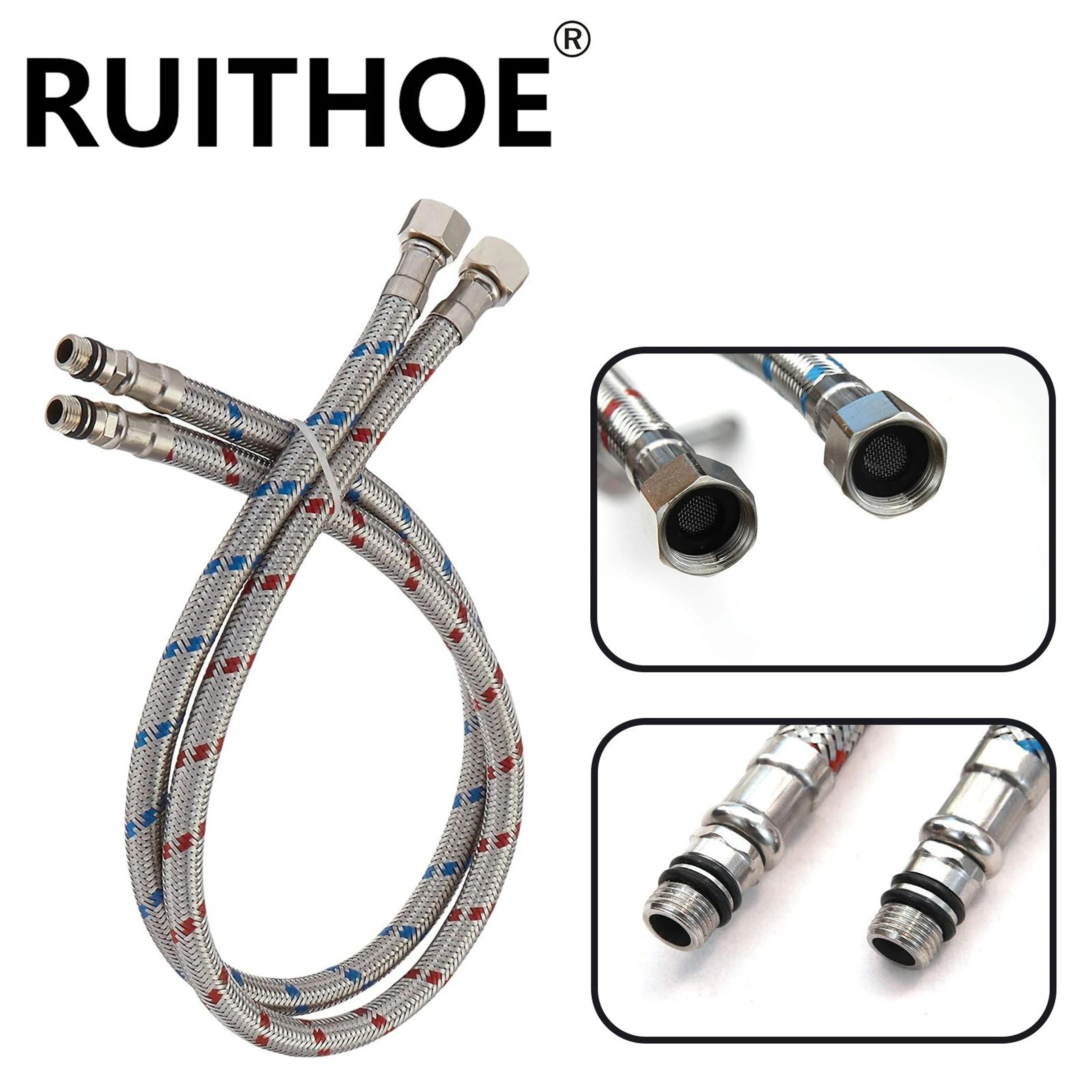 24-inch stainless steel faucet connector supply hose 2-pack