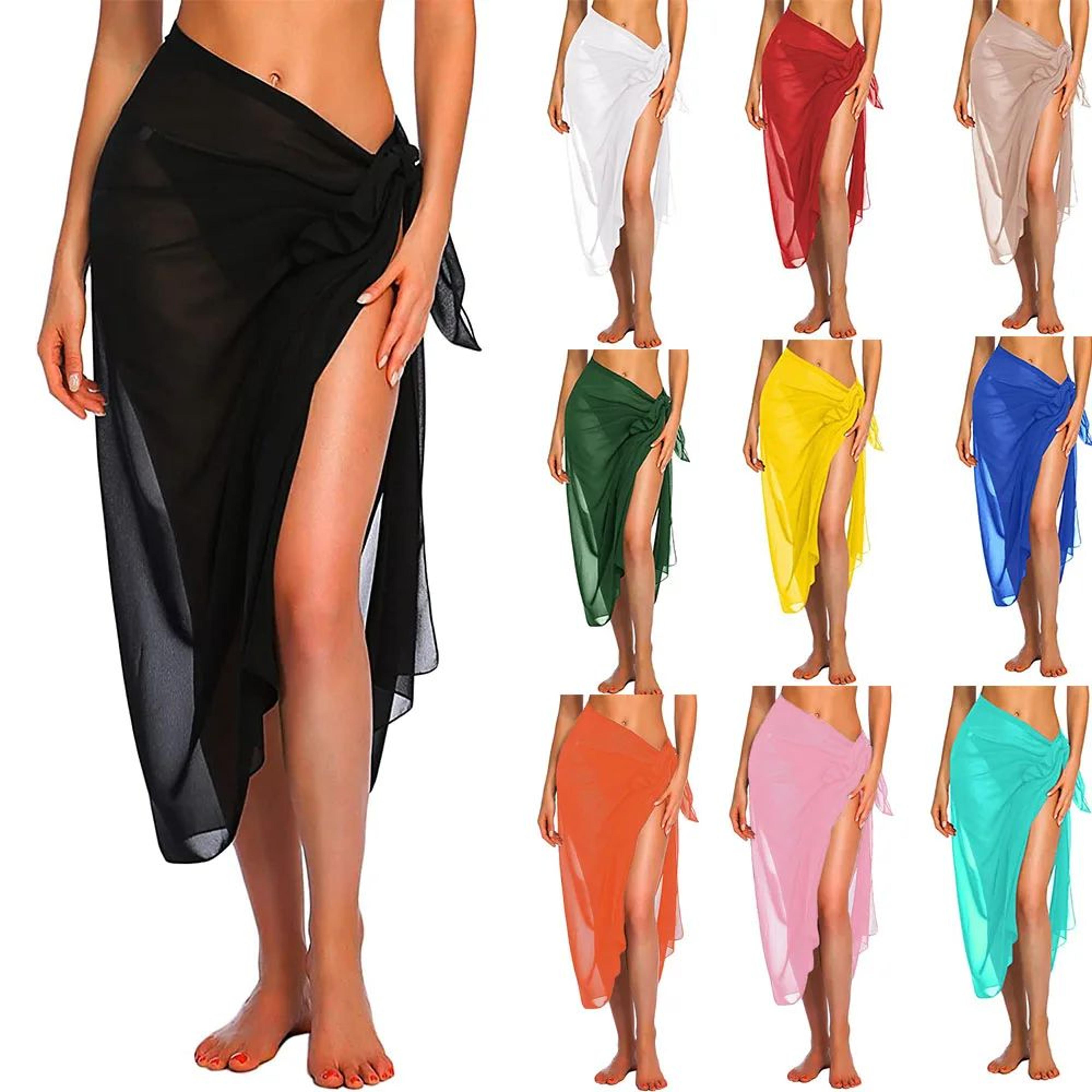 sheer beach sarong wrap skirt for women