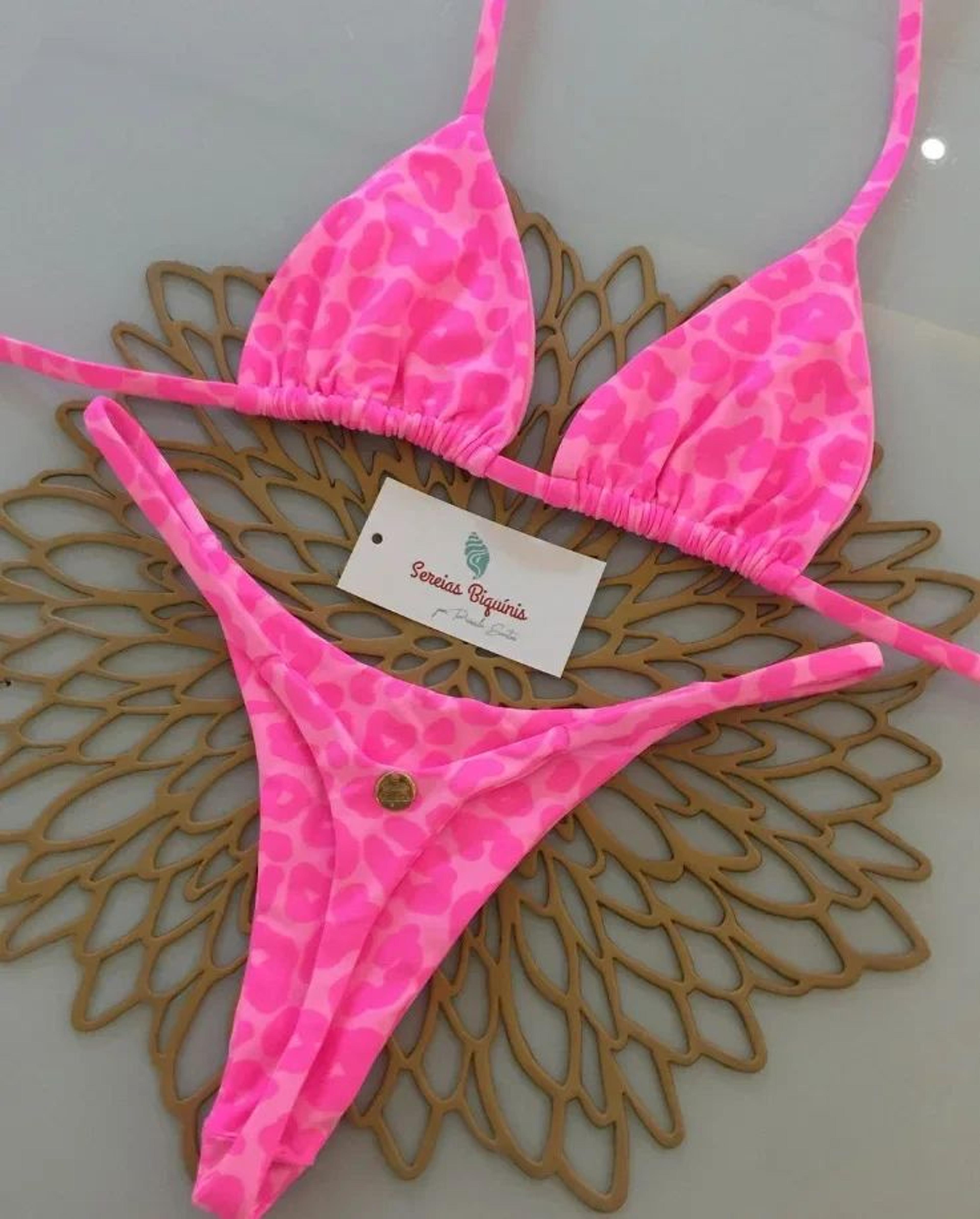 printed halter lace up thong bikini set