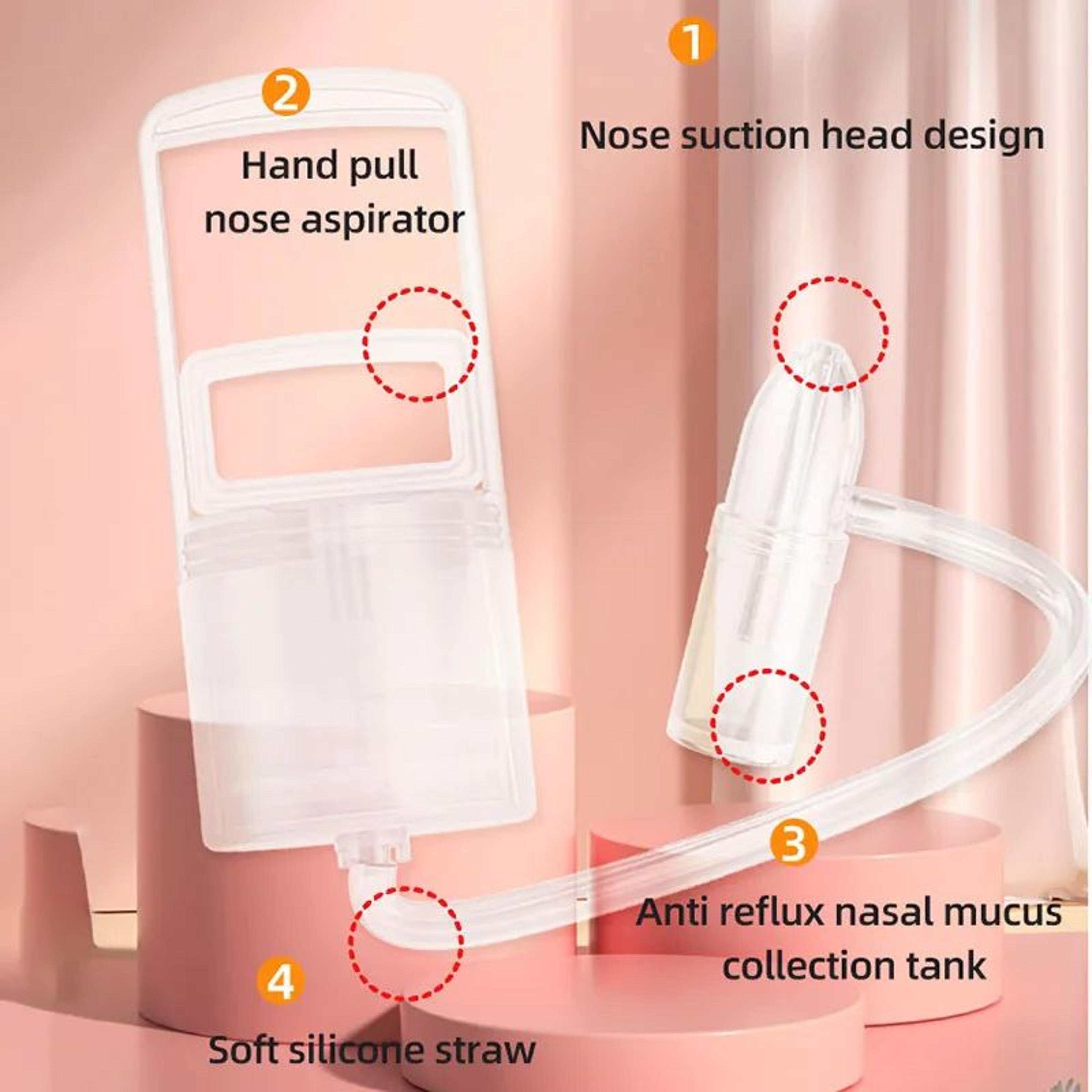 manual baby nasal aspirator with hand pump and non-invasive suction