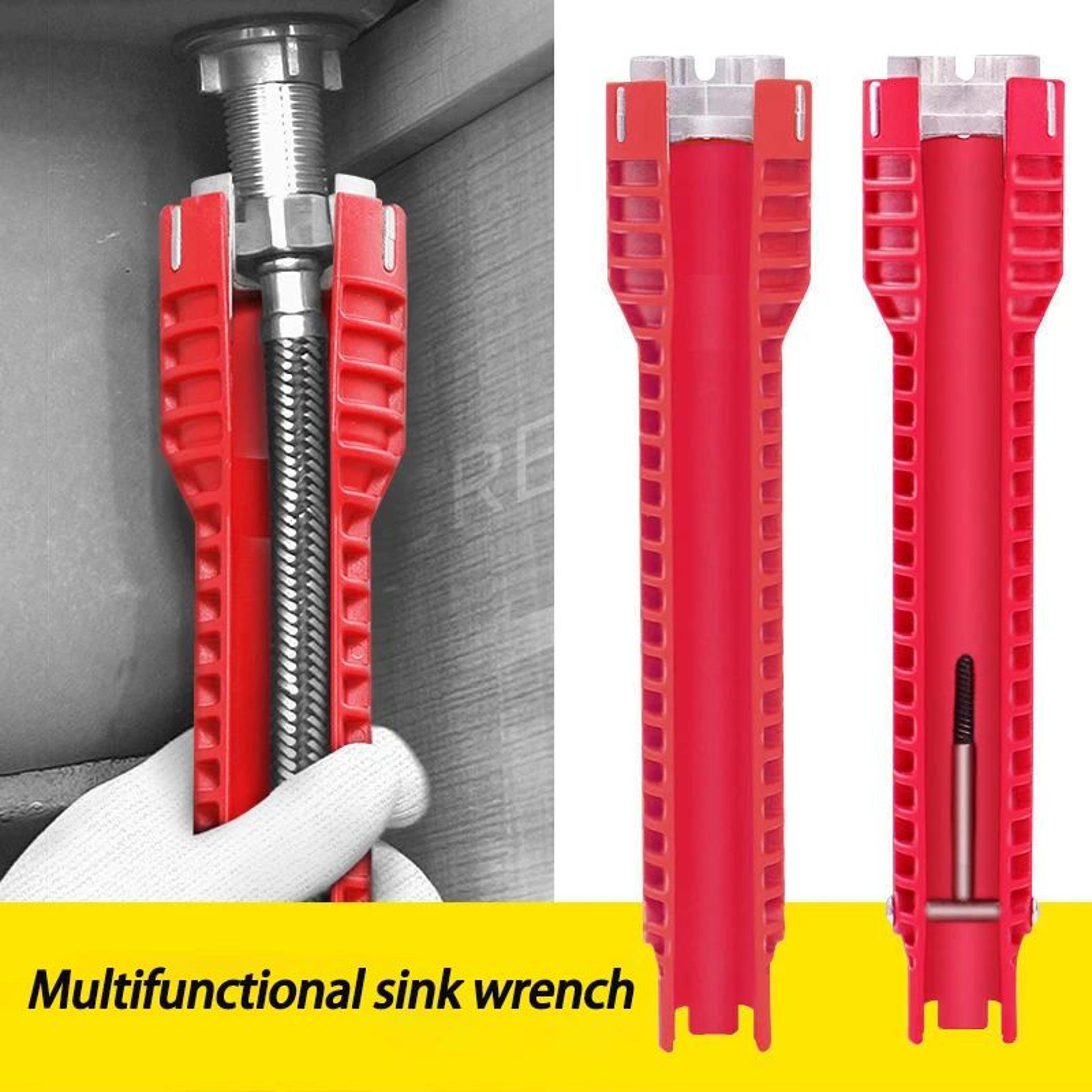 8-in-1 multifunctional sink and faucet wrench plumbing tool