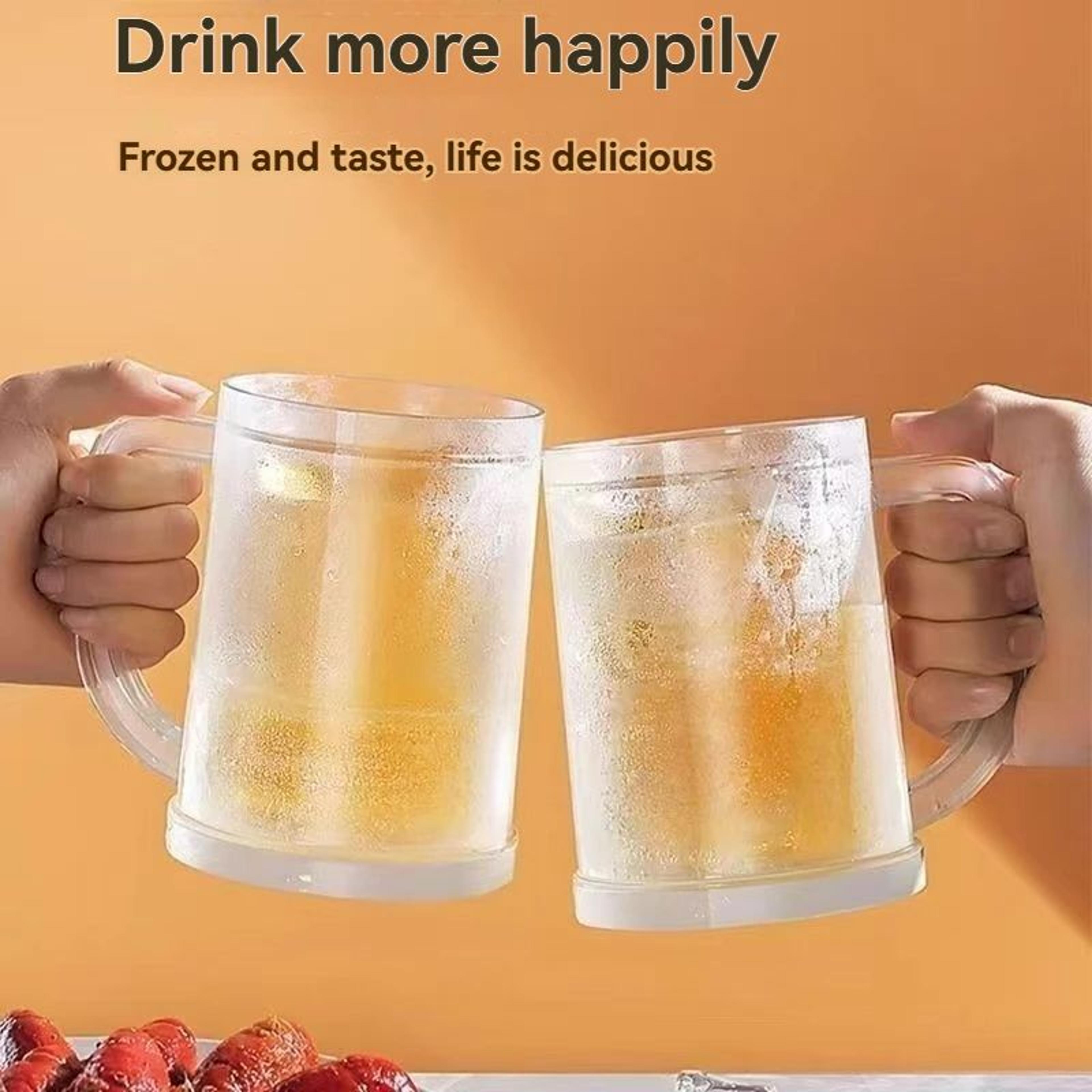large freezing beer glass cup for cold drinks