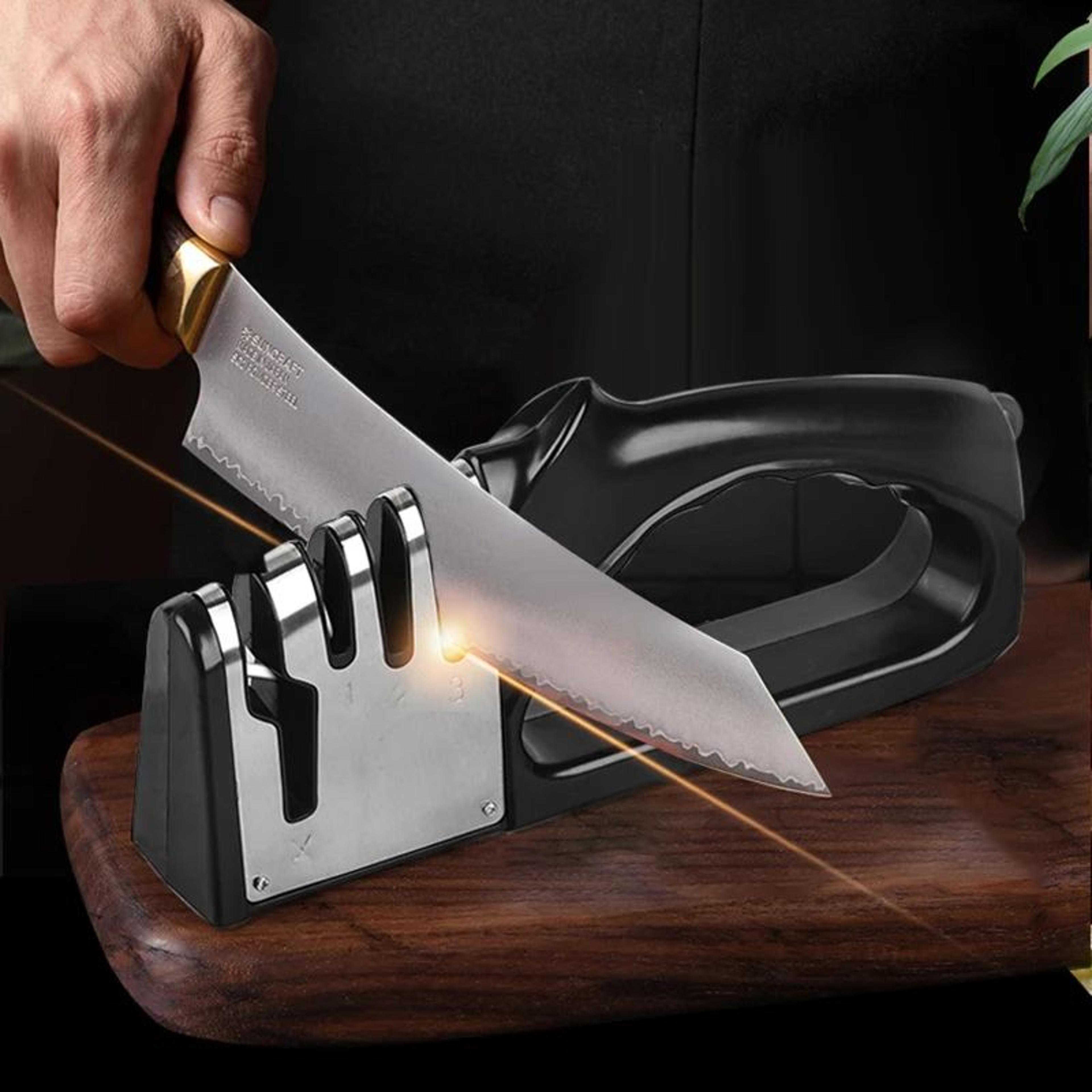 4-segment portable multifunctional kitchen knife sharpener