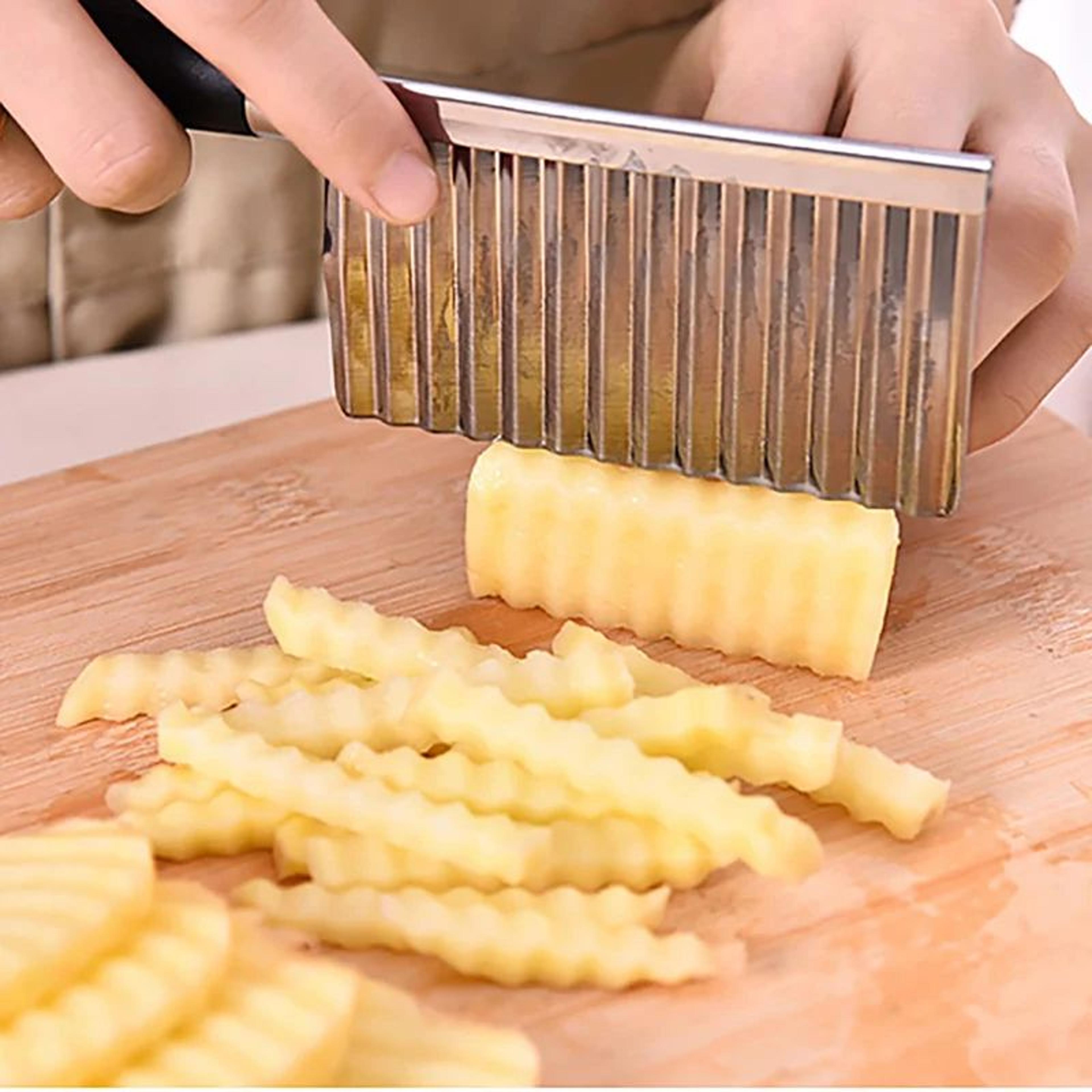 stainless steel wavy potato and vegetable cutter kitchen tool