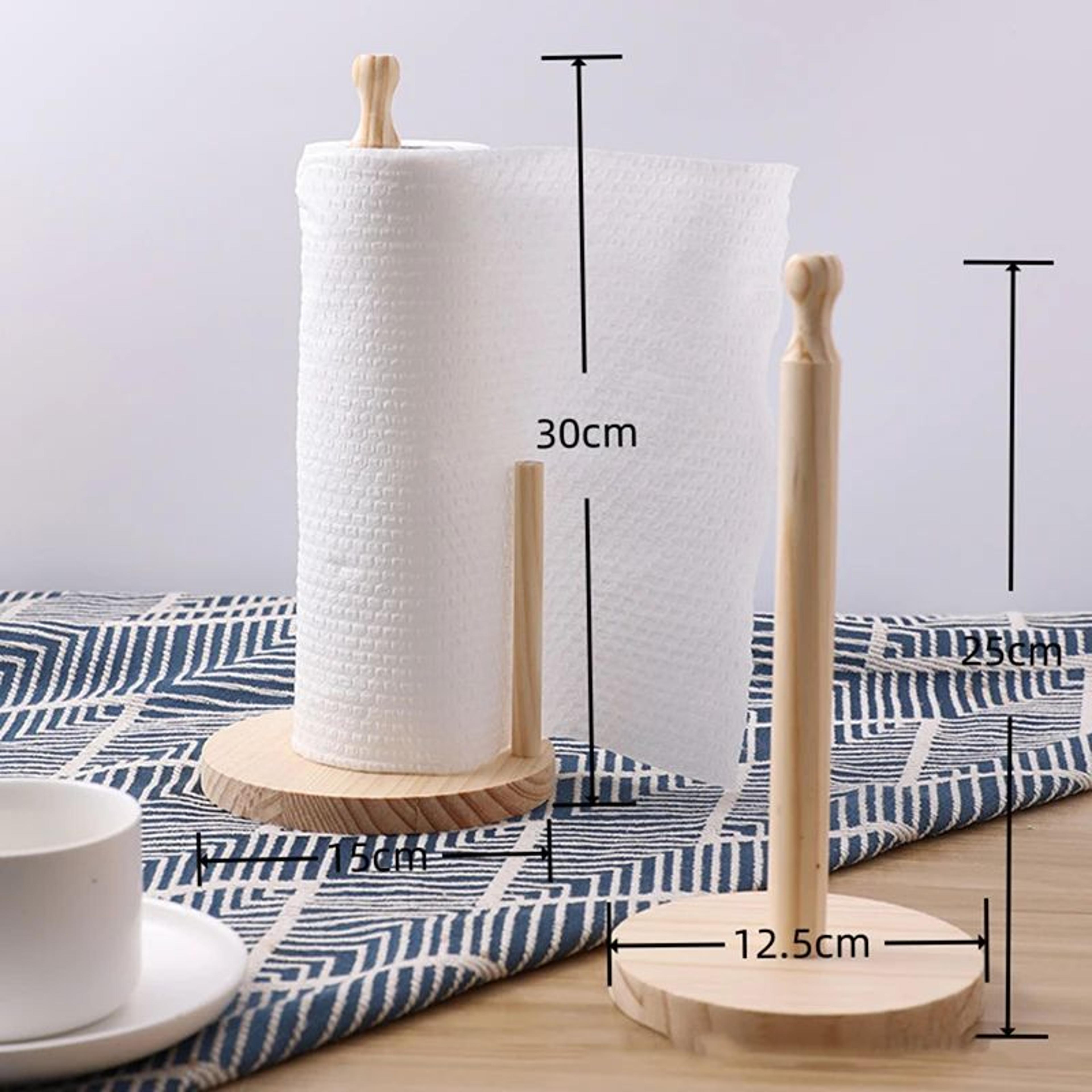 solid wood folding kitchen tissue and cling film holder rack