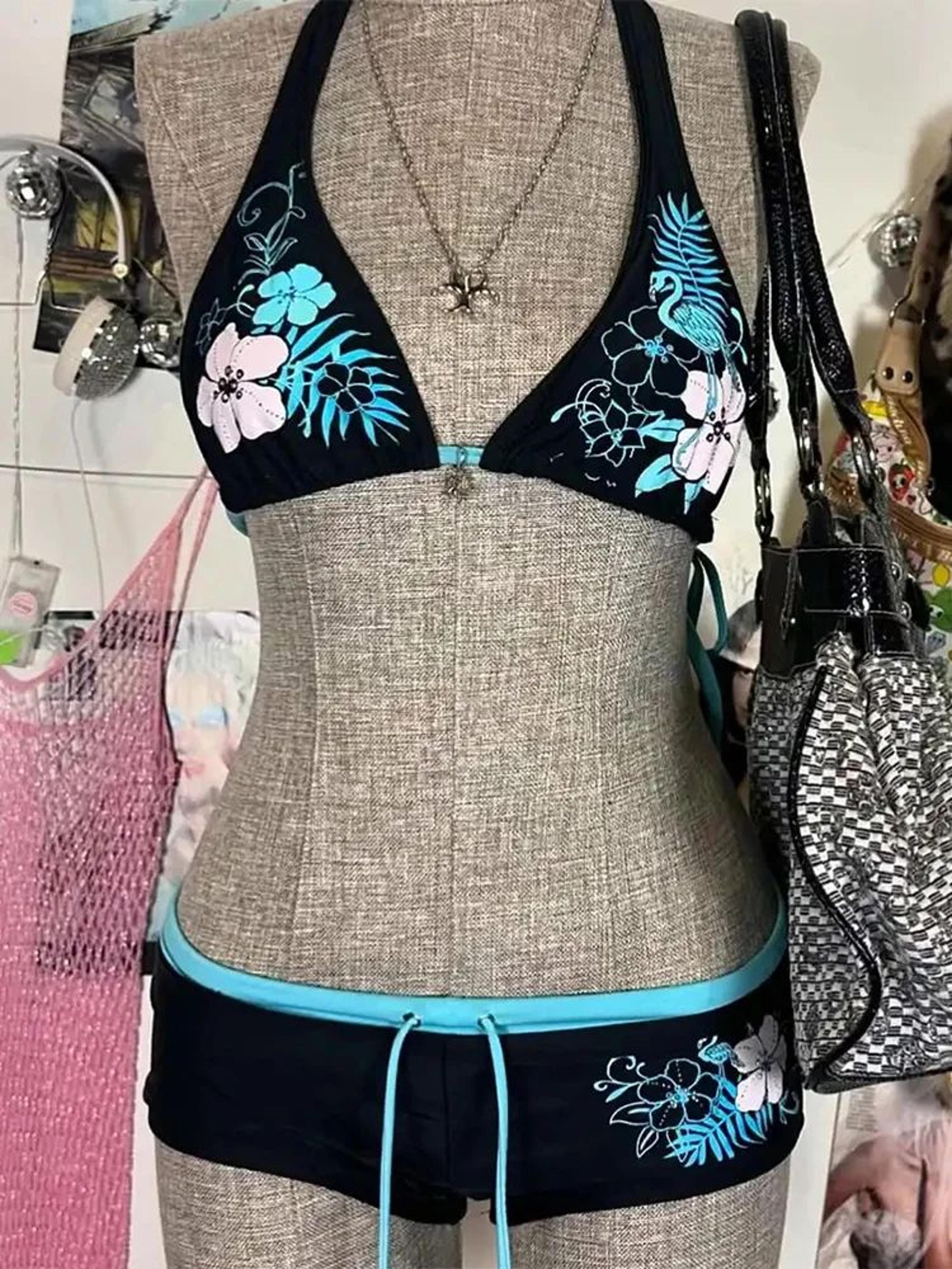 vintage floral y2k cutie bikini set