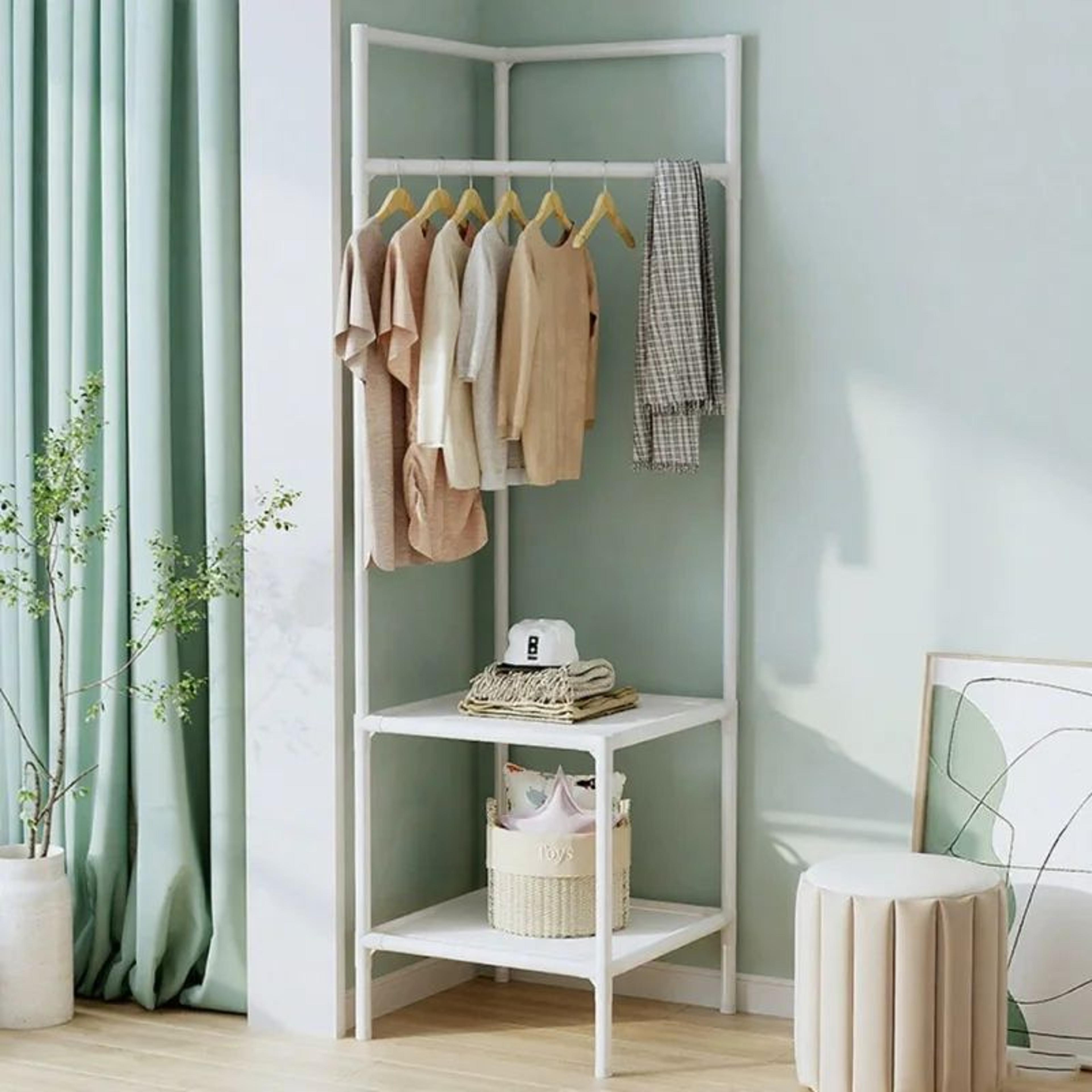 multi-layer corner coat and hat rack