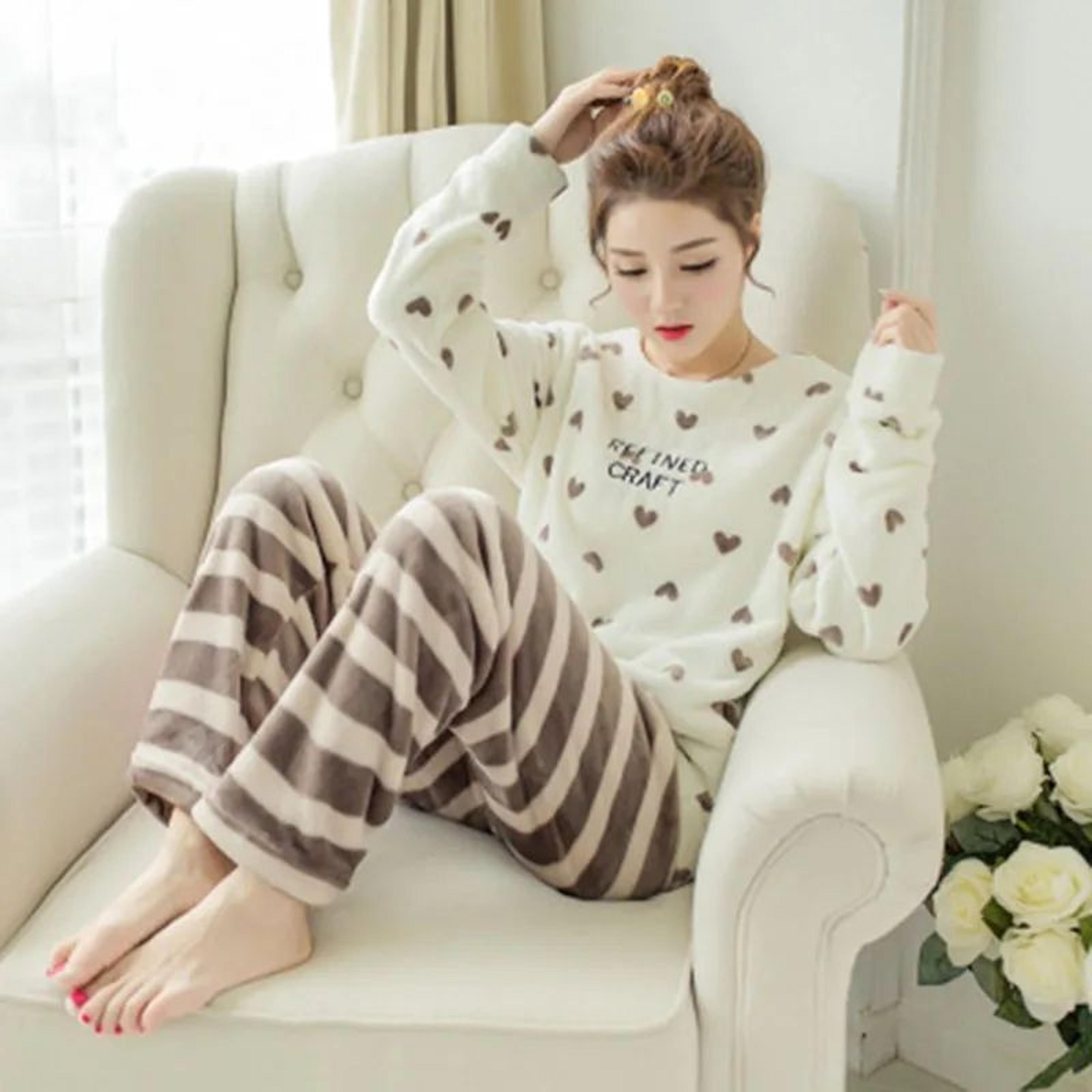 winter coral velvet hooded couple pajama robe
