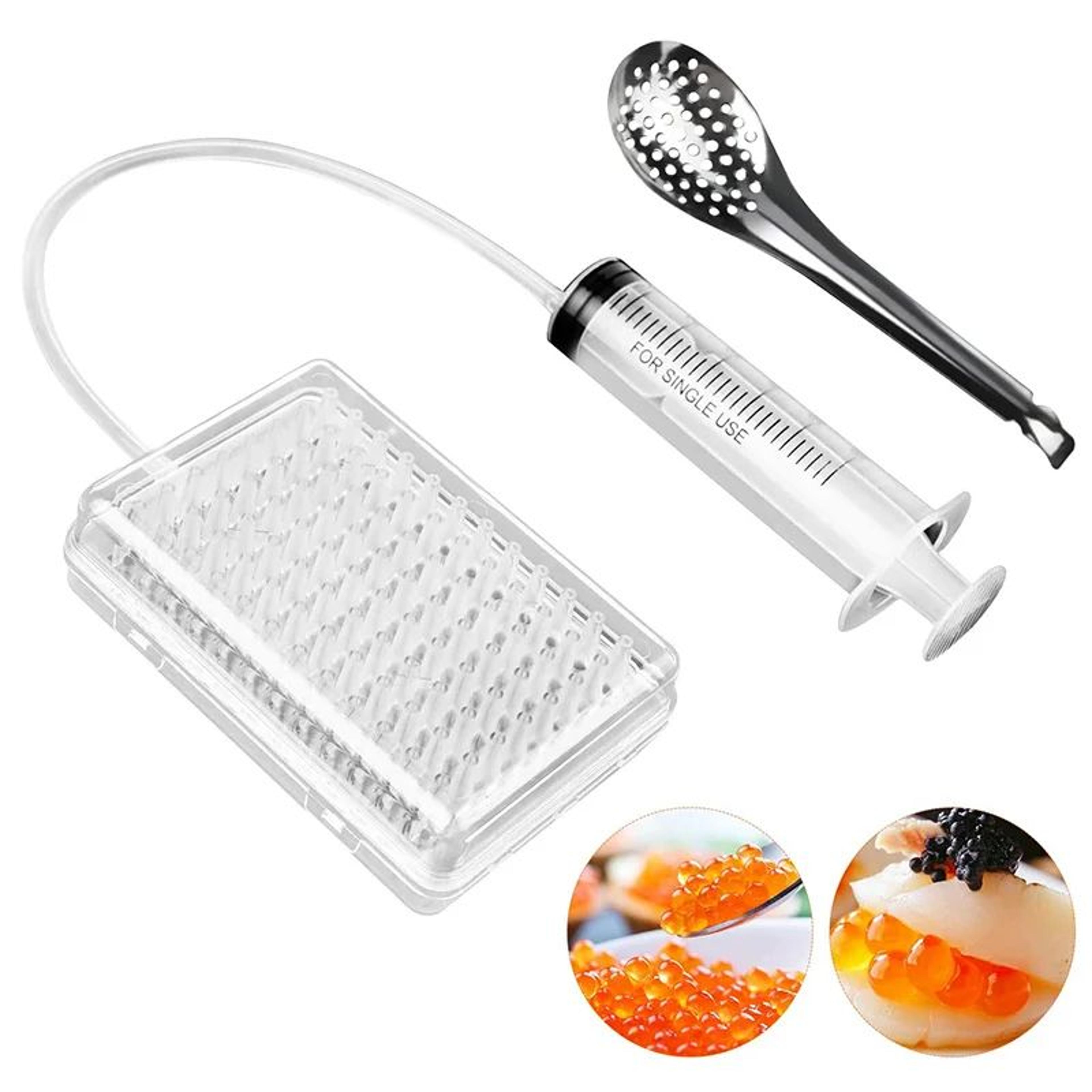 96 hole caviar maker spherification kit with syringe