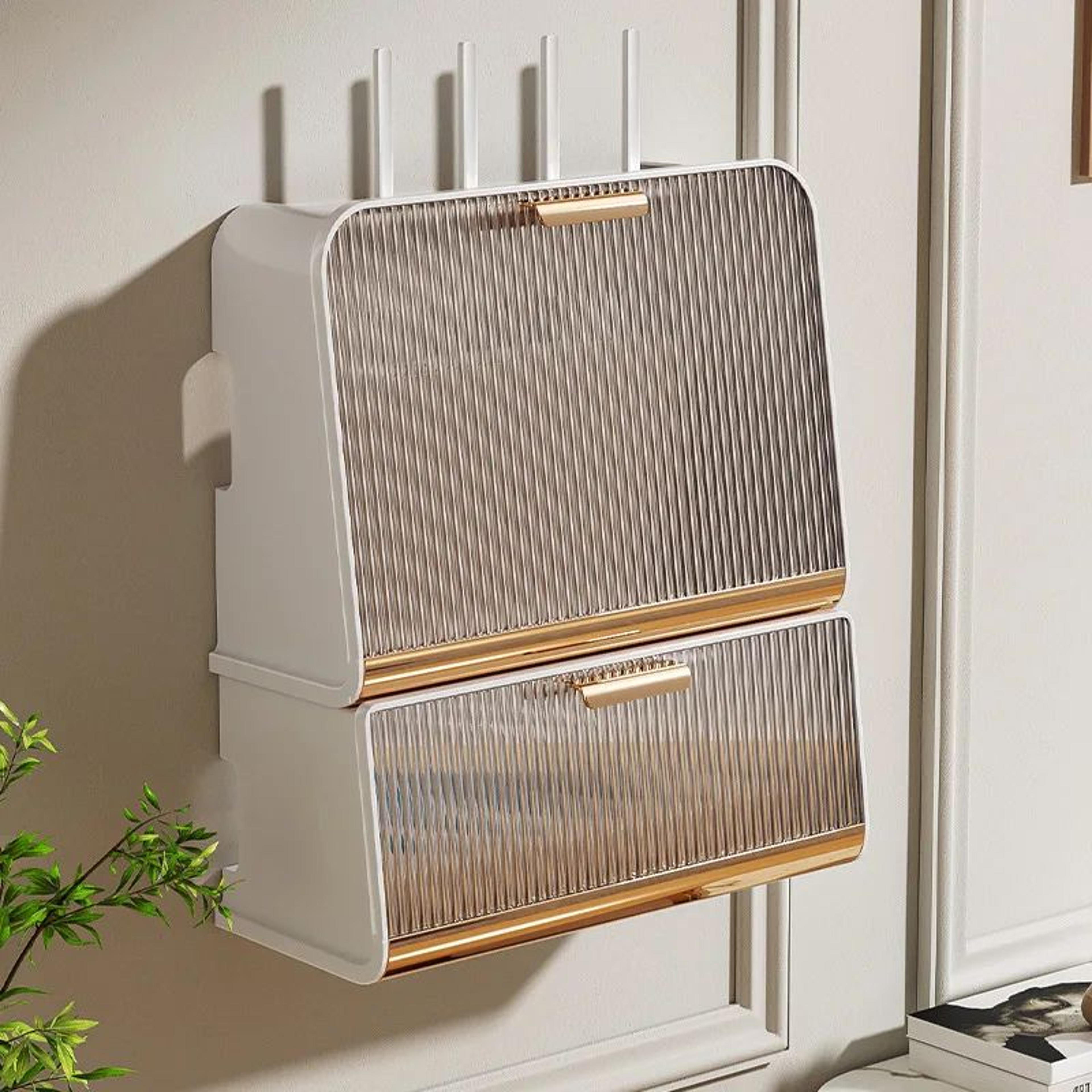 wall mounted wifi router storage and cable organizer box