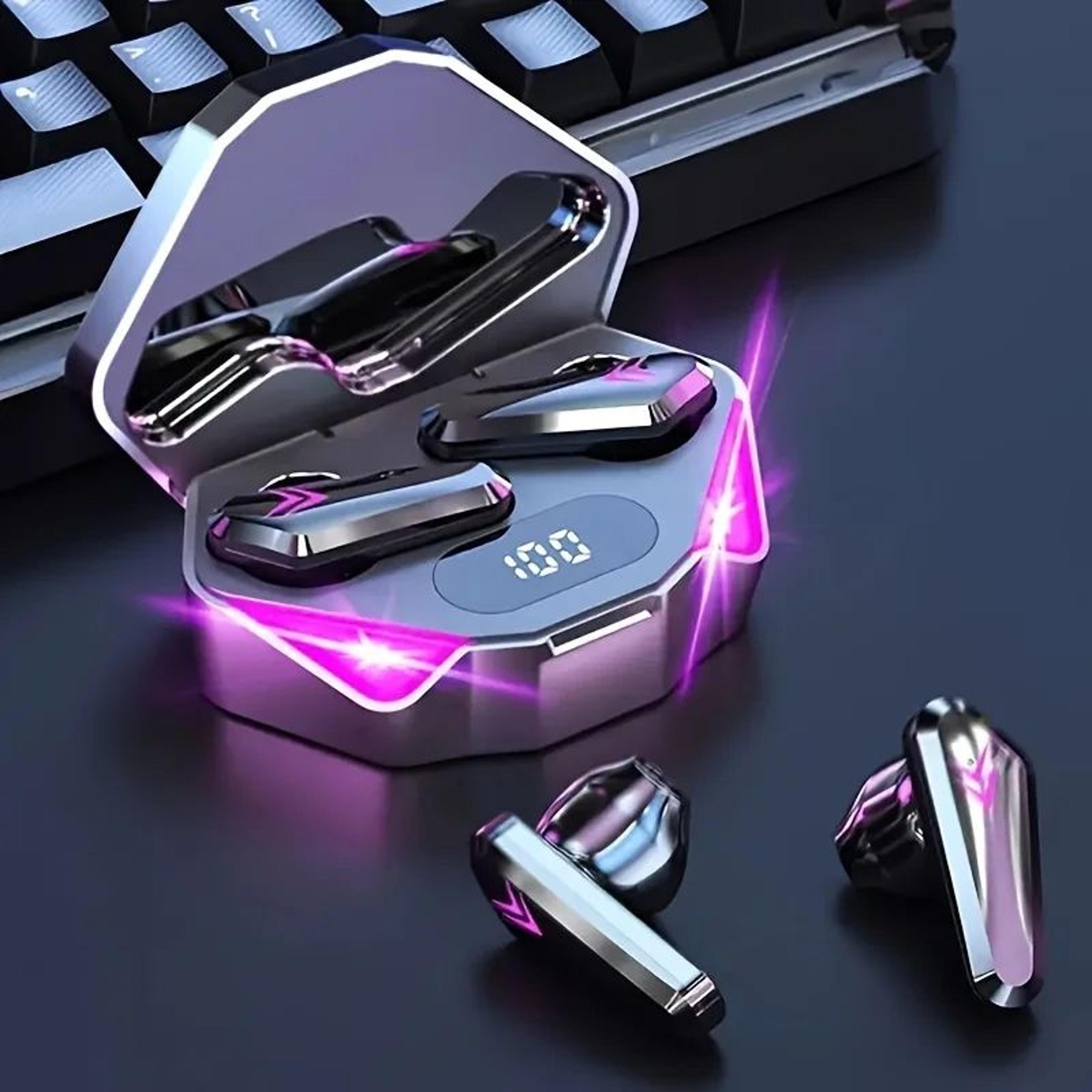 x15 tws bluetooth gaming earbuds with led display
