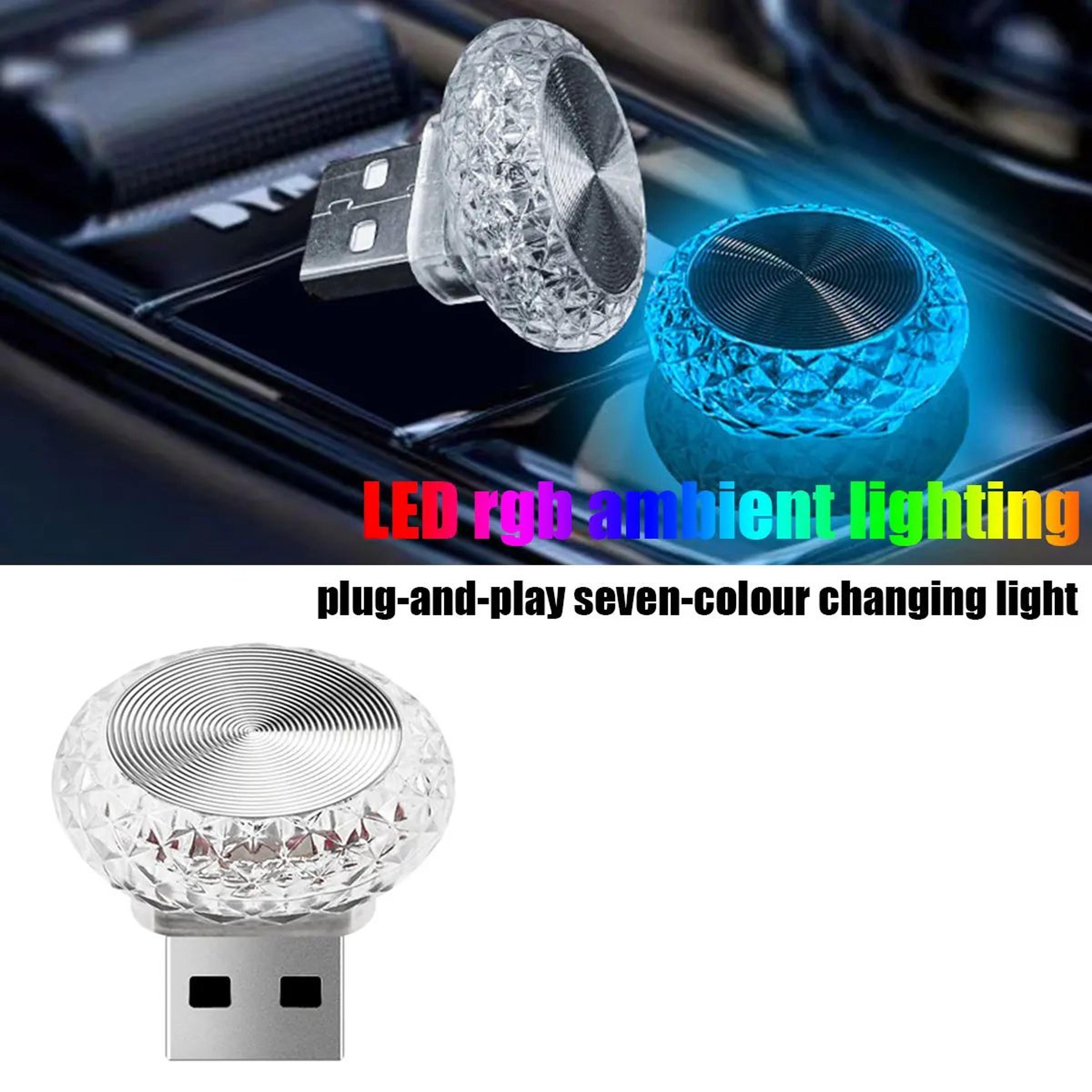 mini usb led car ambient light plug and play