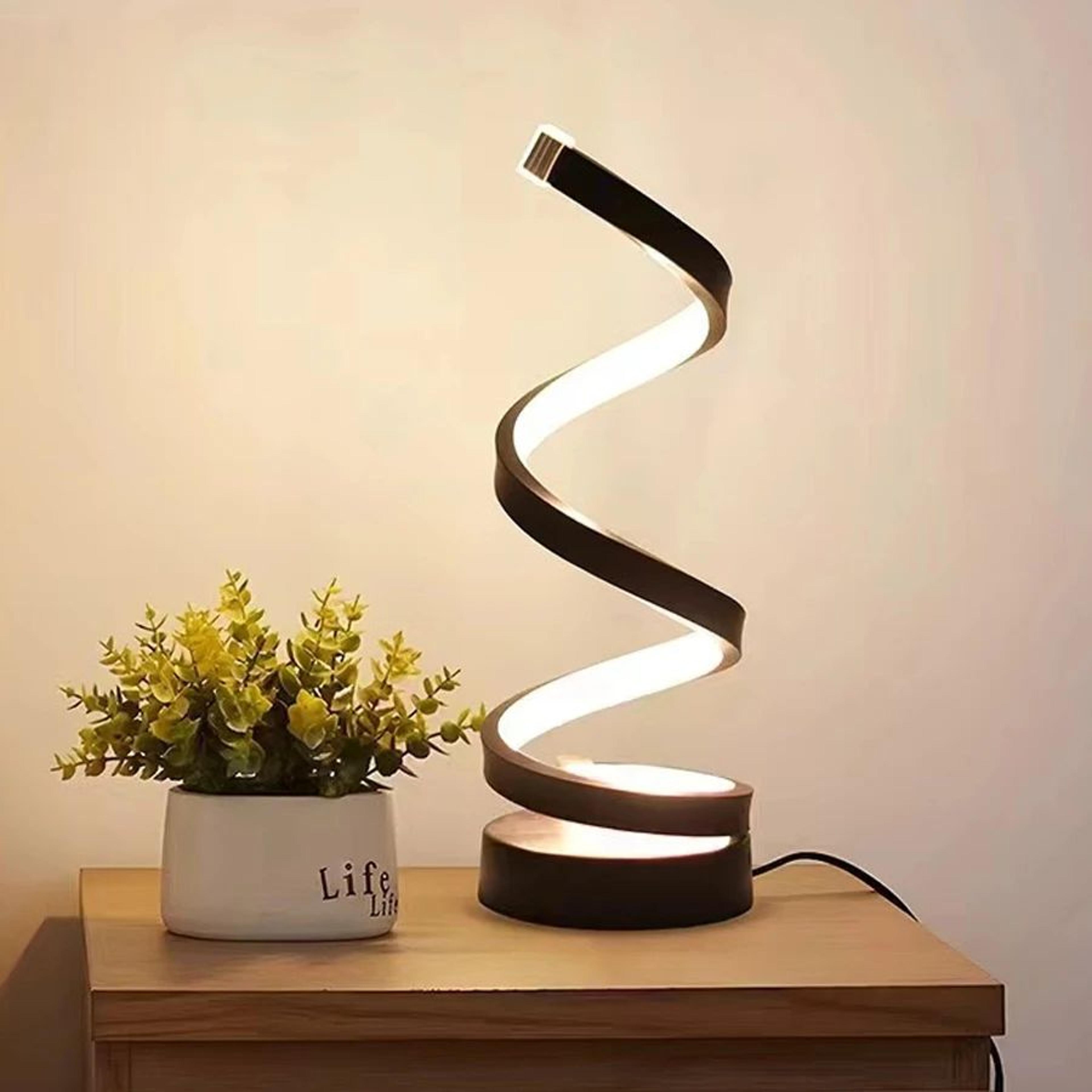 modern spiral dimmable led table lamp