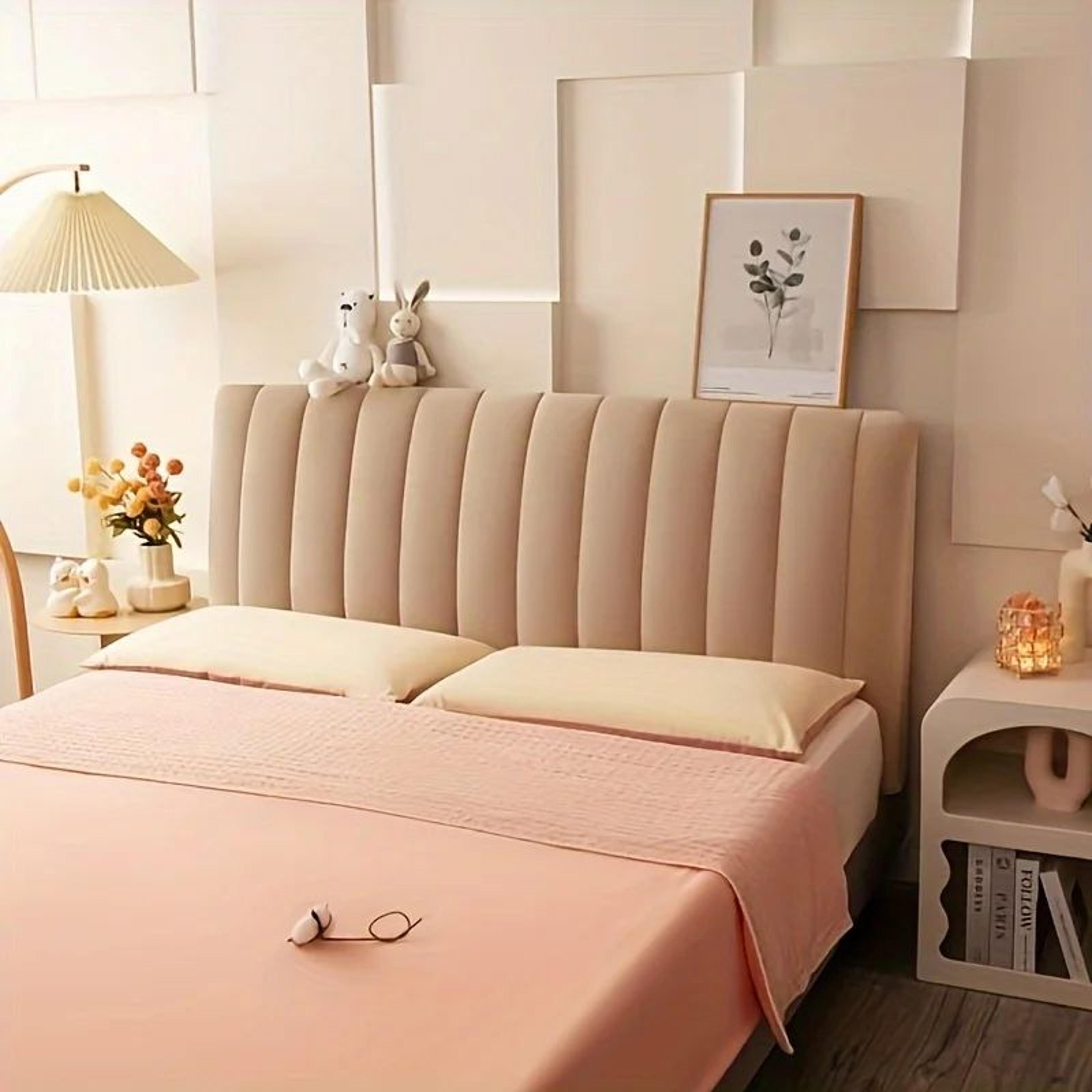 luxury velvet quilted headboard cover