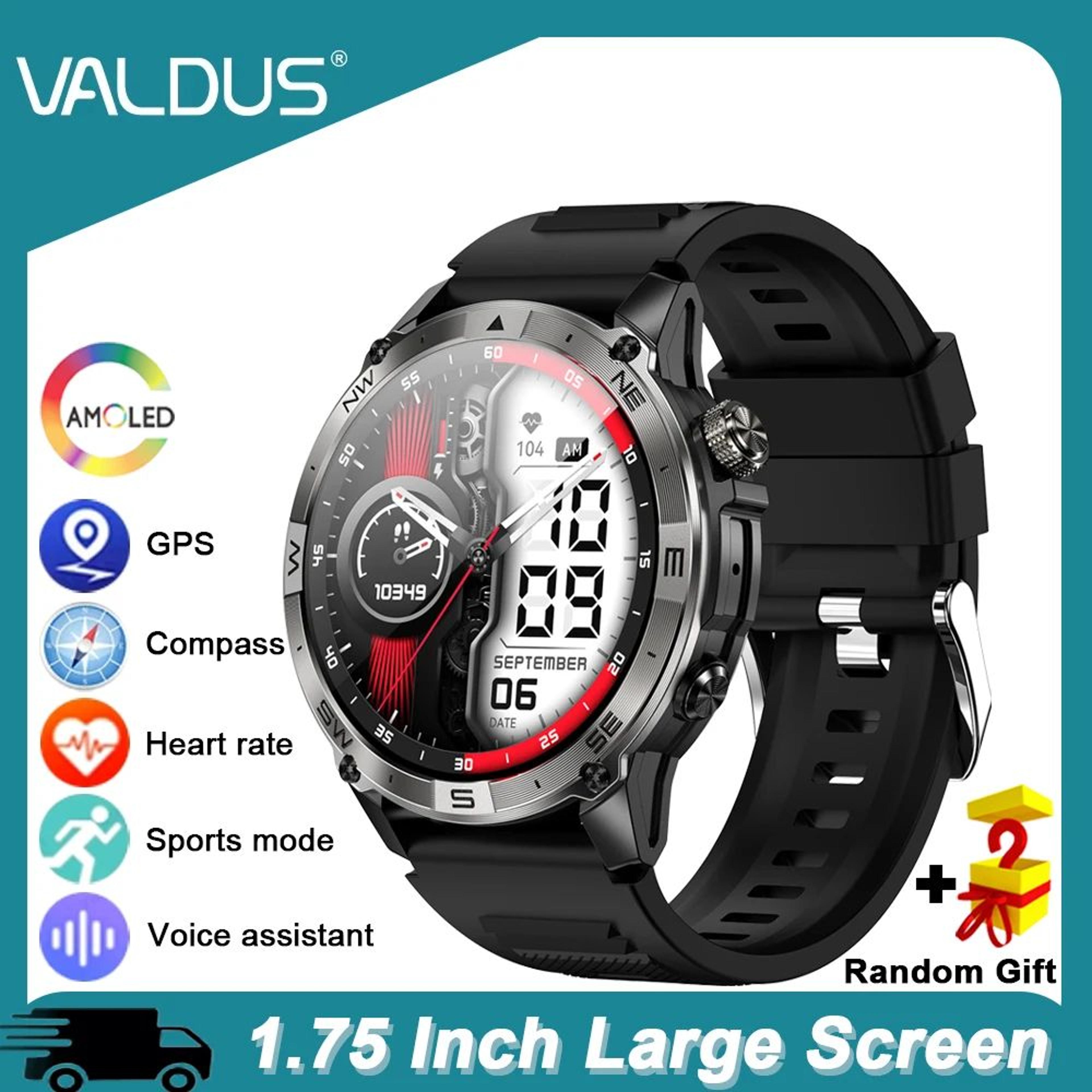 valdus vg40 pro amoled gps bluetooth calling smartwatch