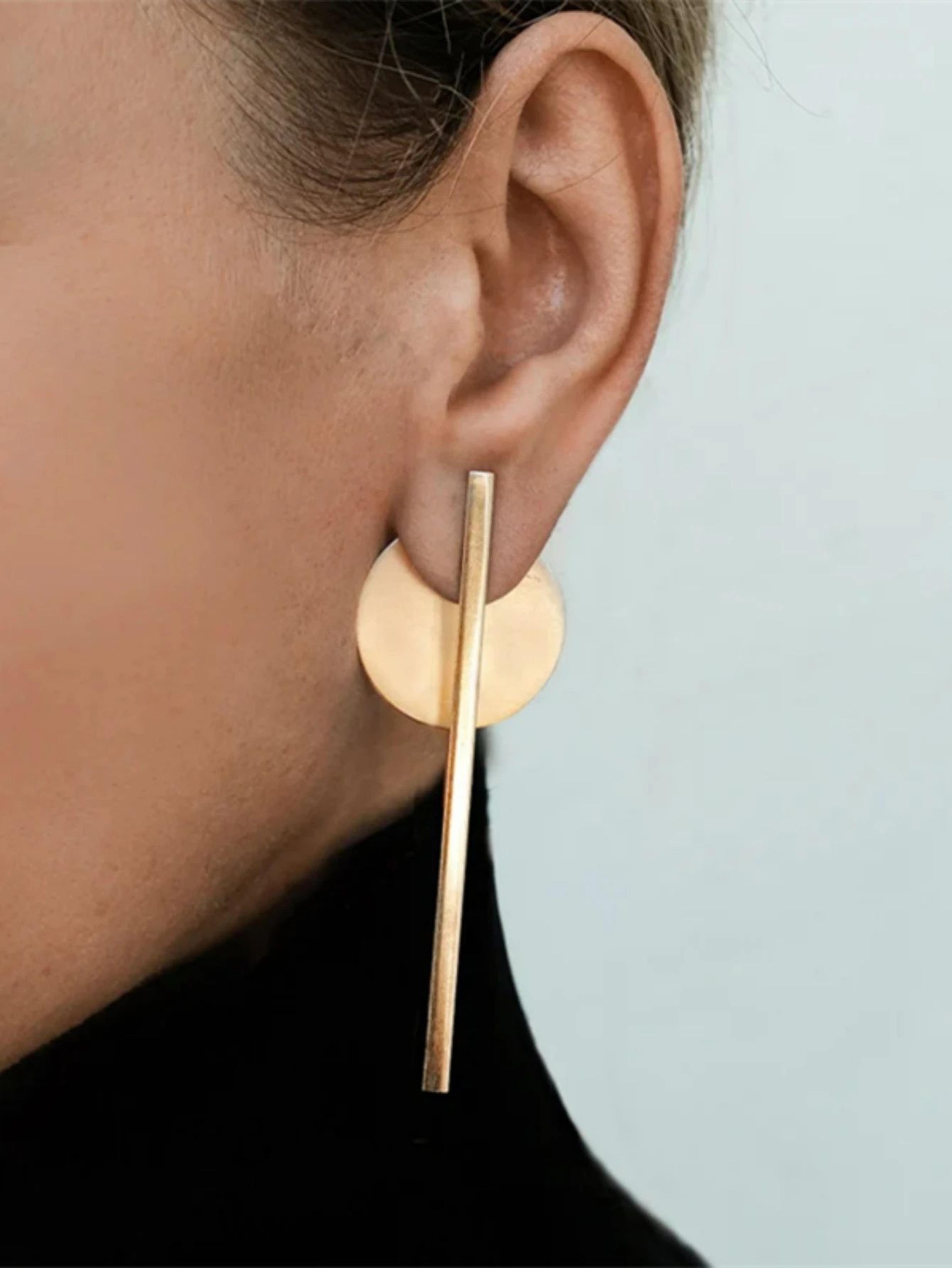 2 piece round bar earrings set trendy womens jewelry