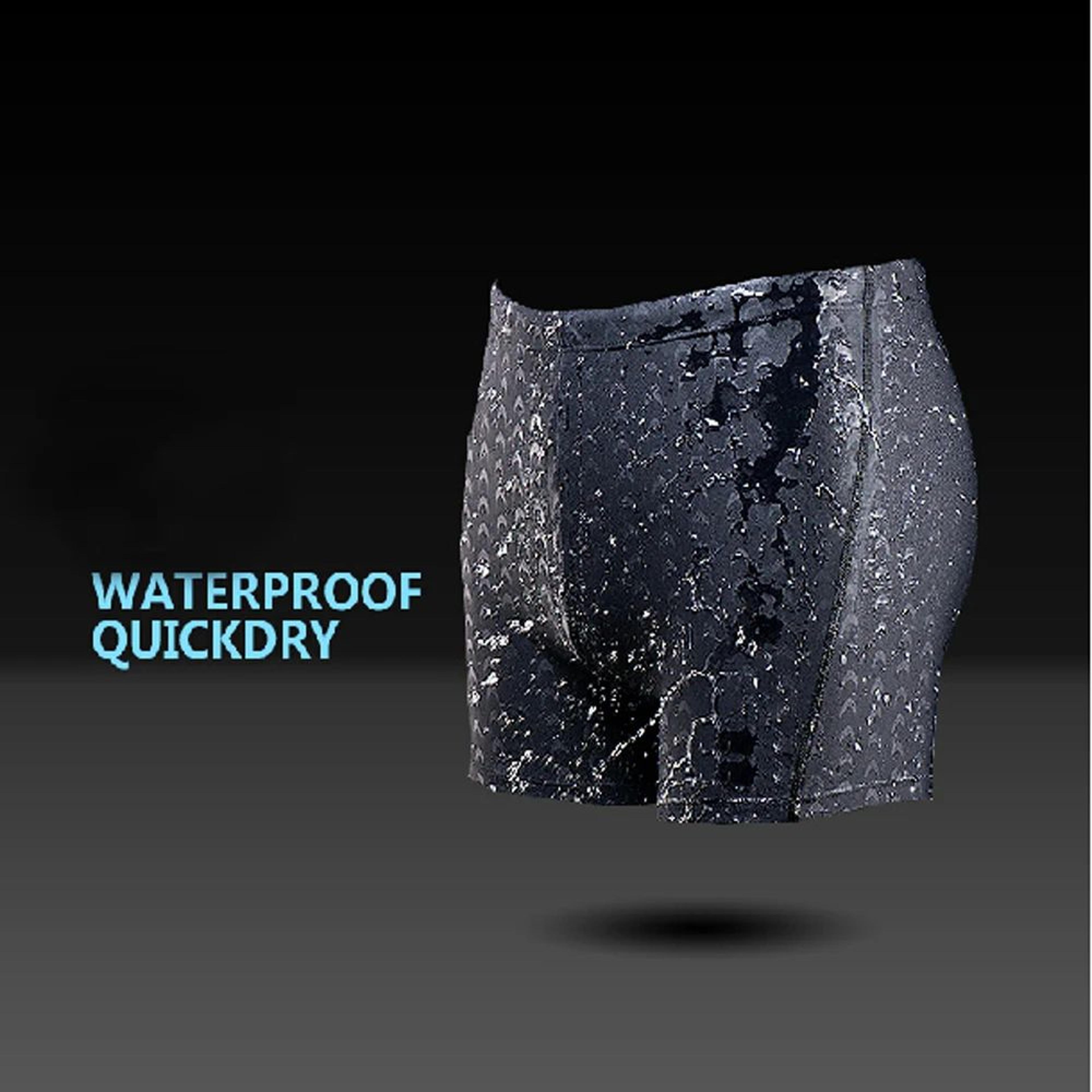 mens shark print quick dry swim trunks
