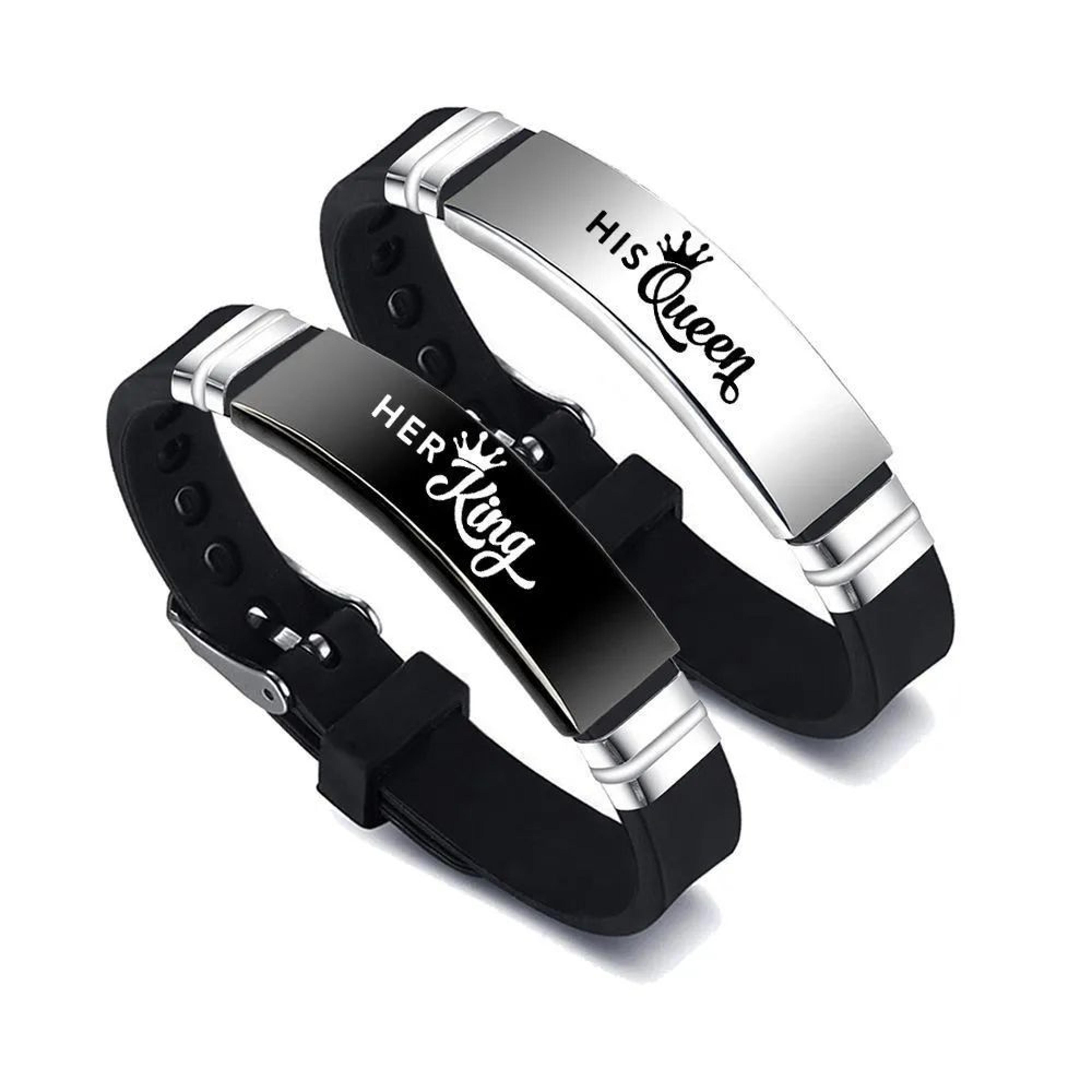 his queen her king couple bracelet set