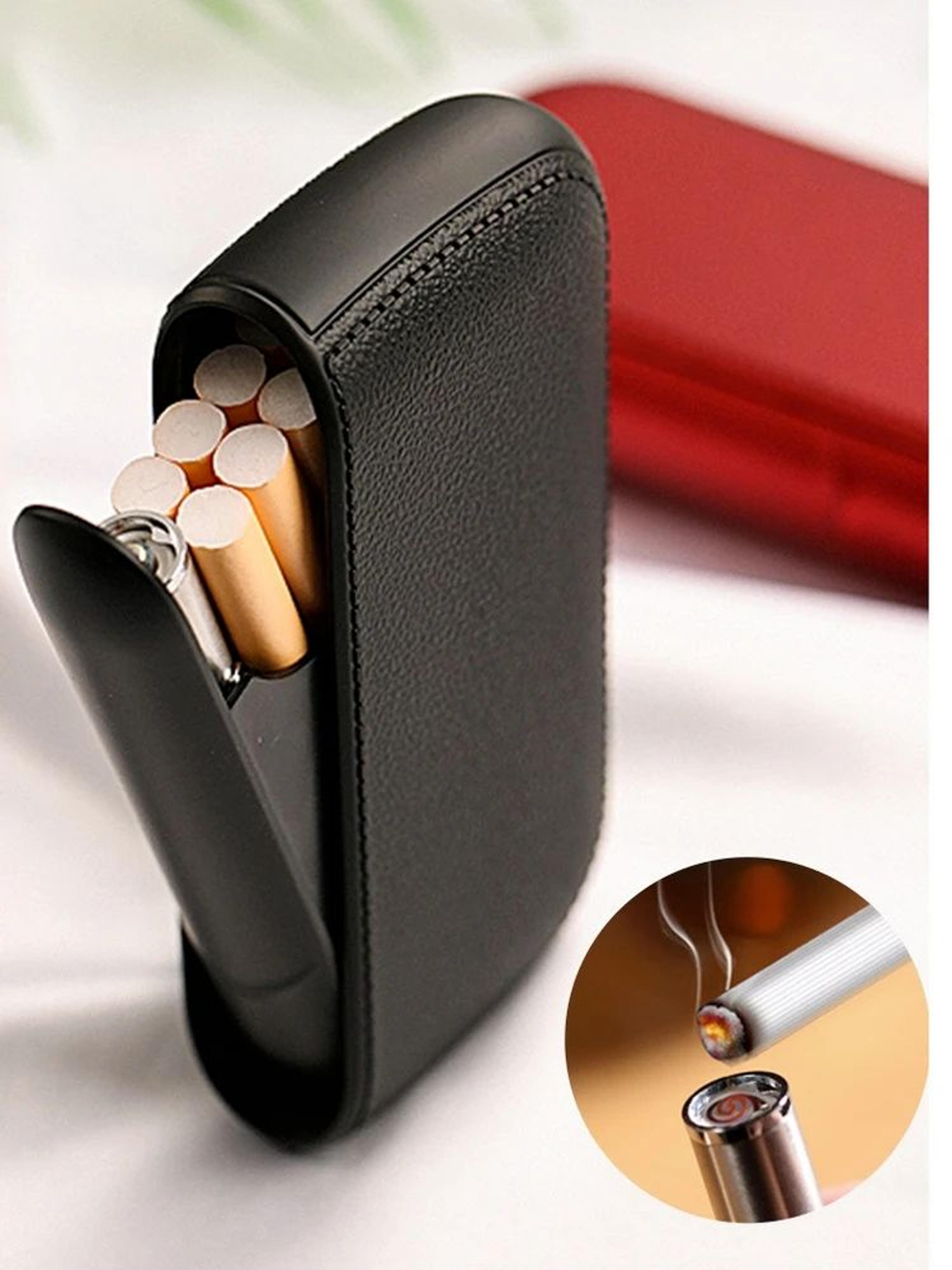 leather cigarette case with usb rechargeable lighter