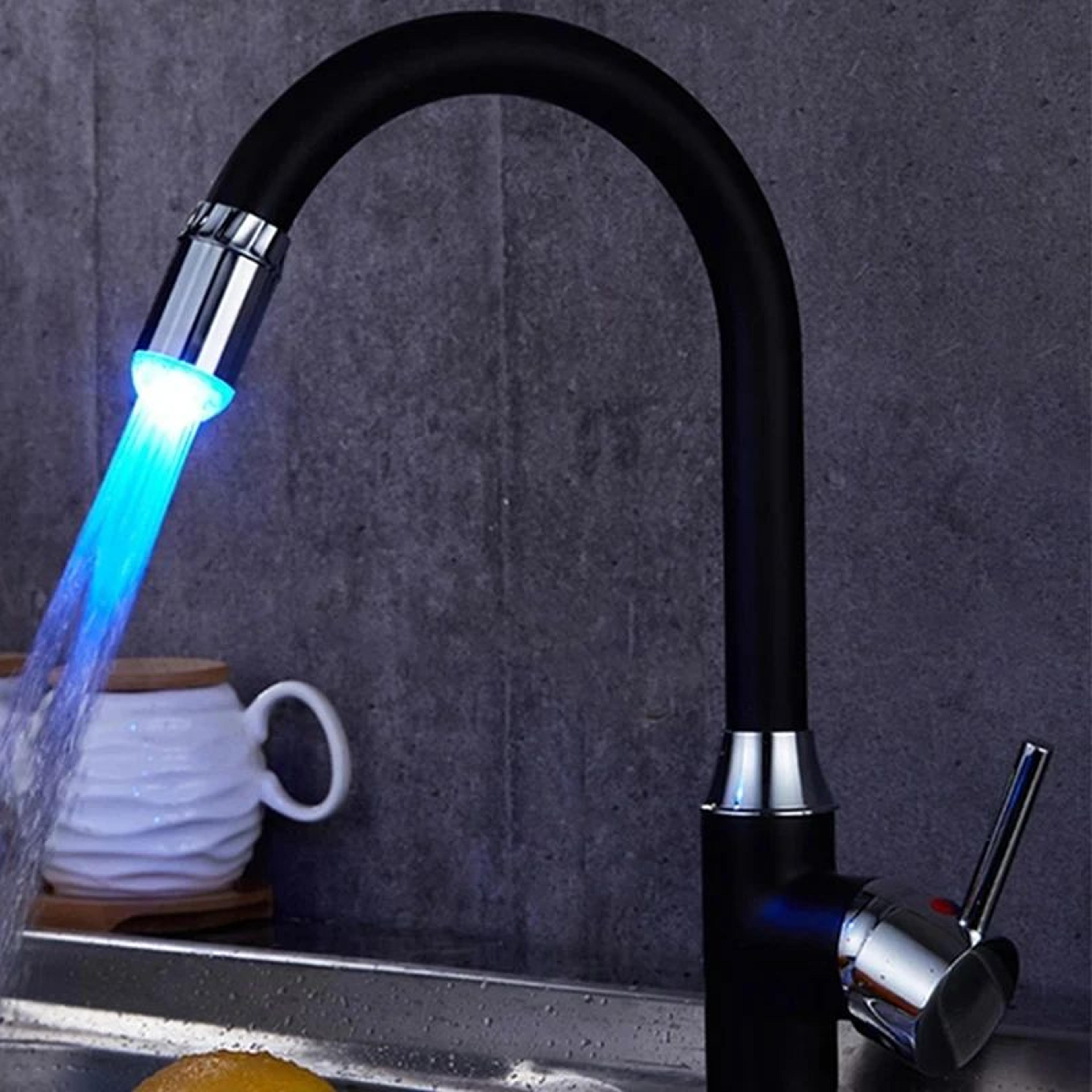 rgb led faucet light 7 color water glow bathroom lamp