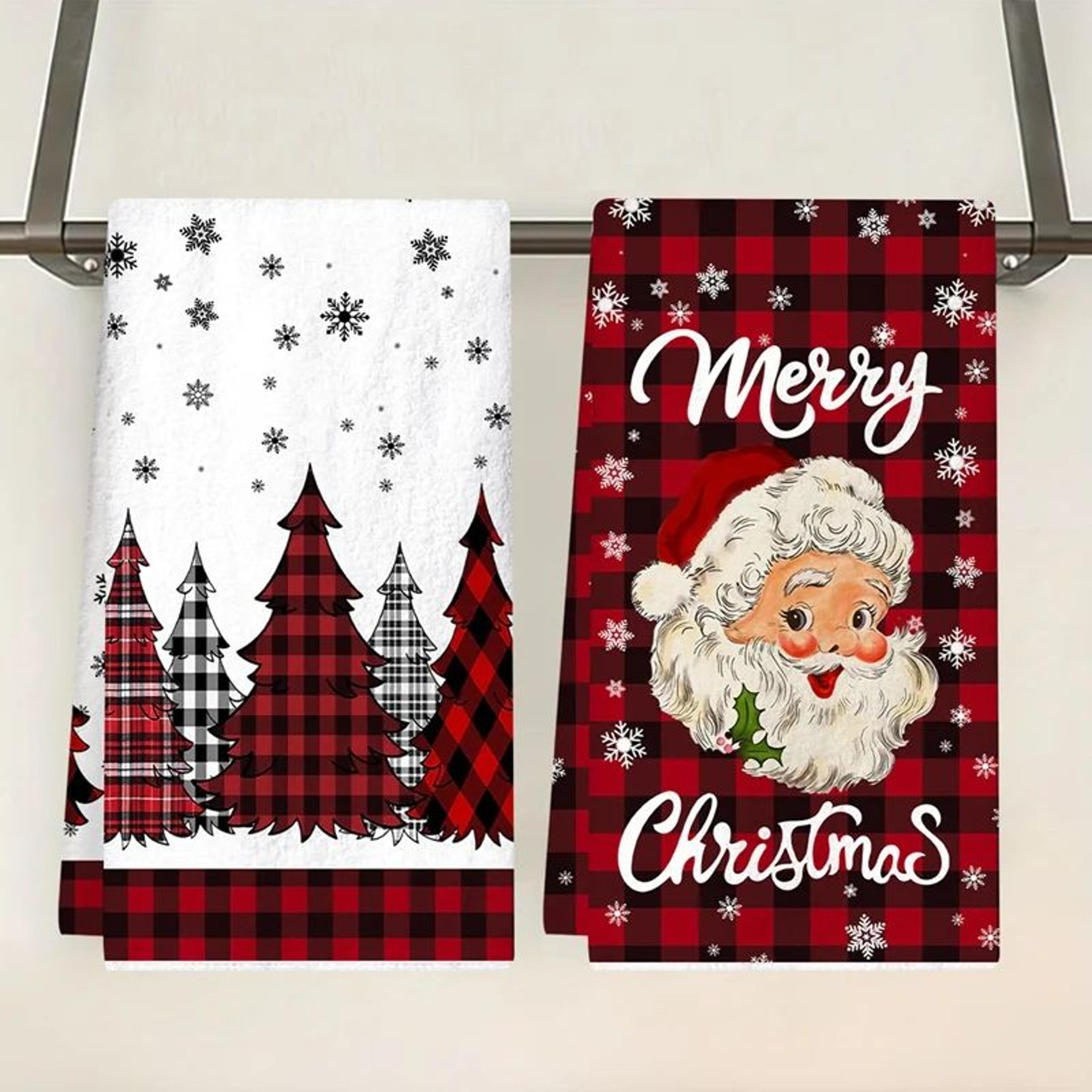 merry christmas santa kitchen towels set
