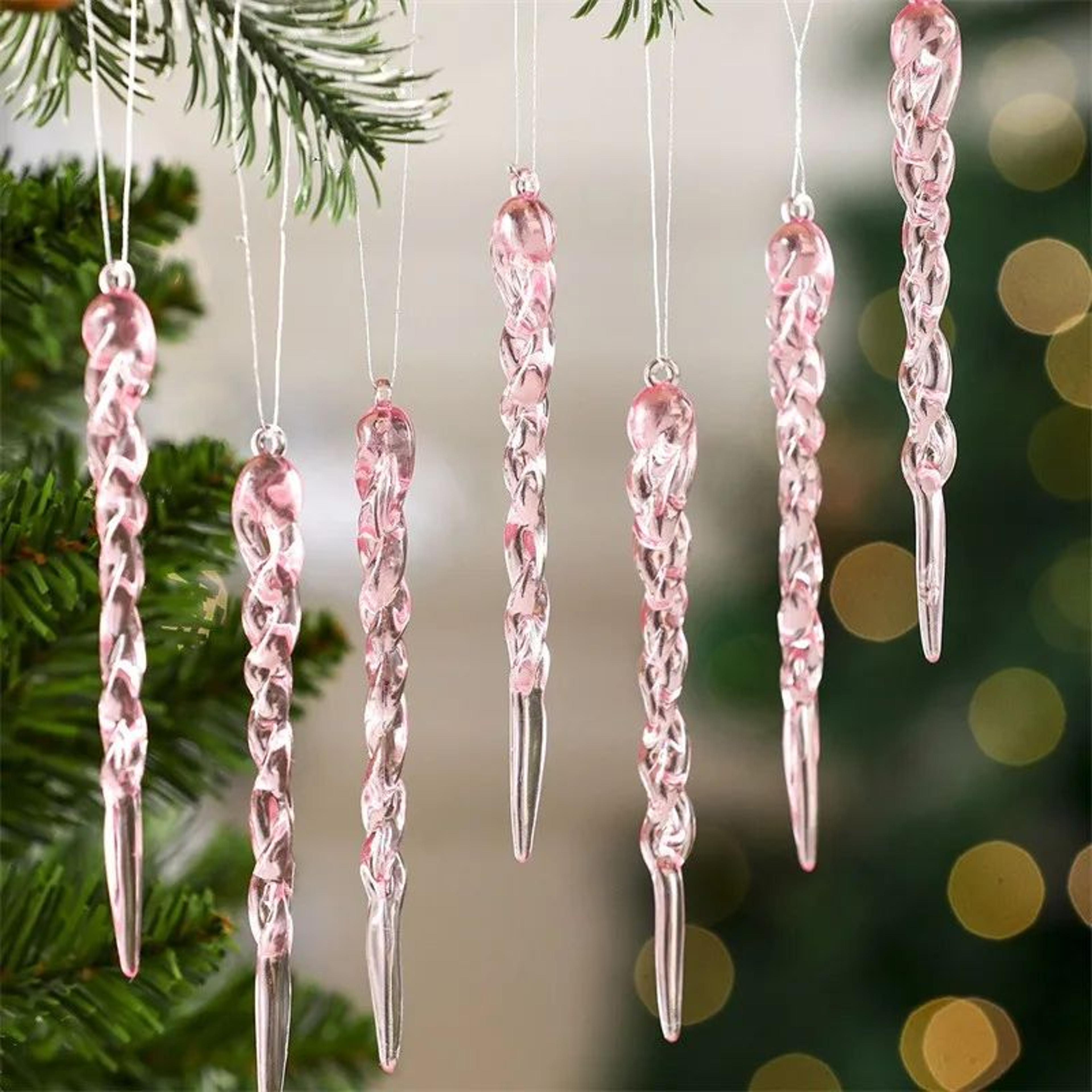 crystal snowflake ice pendant christmas tree ornaments set