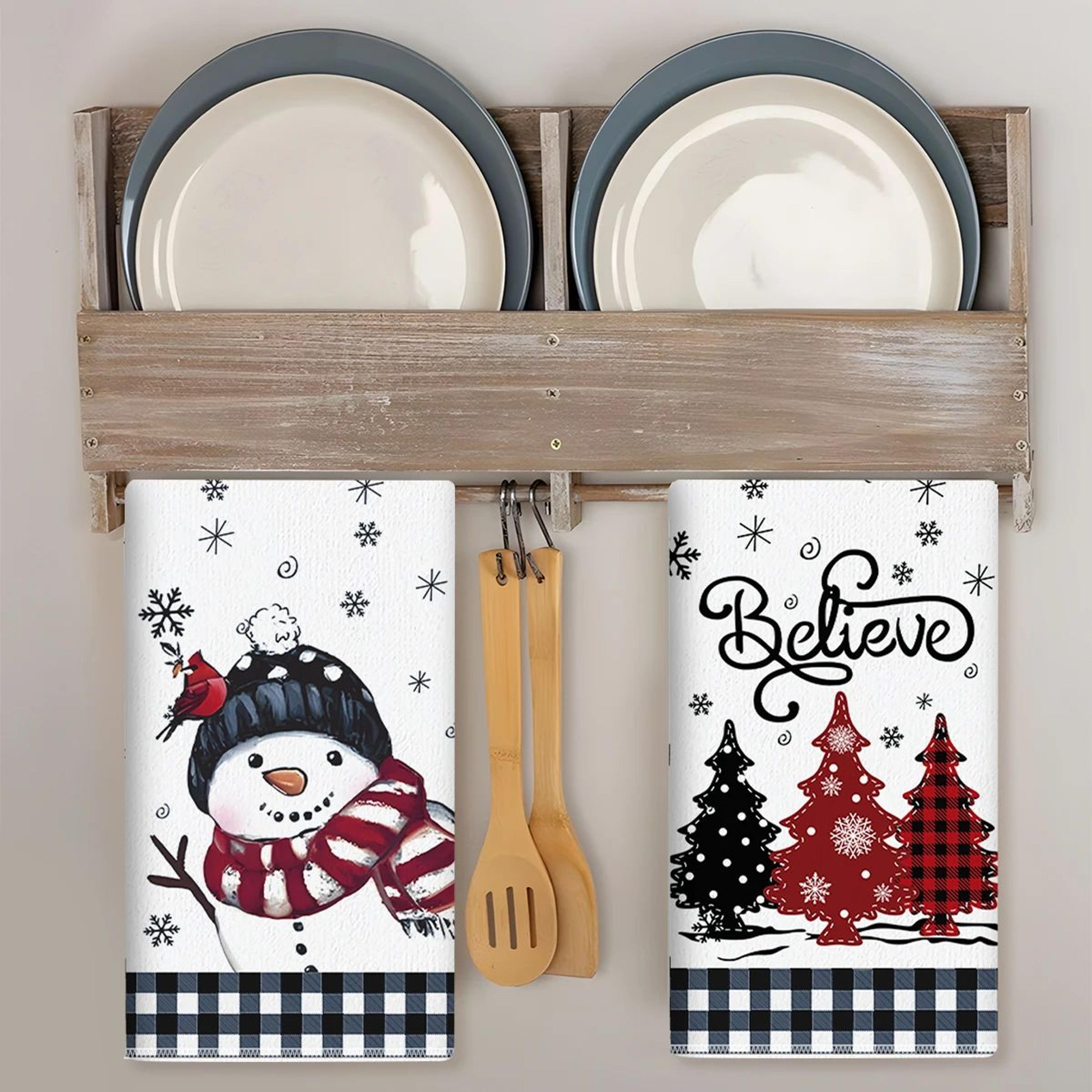merry christmas santa kitchen towels set of 2