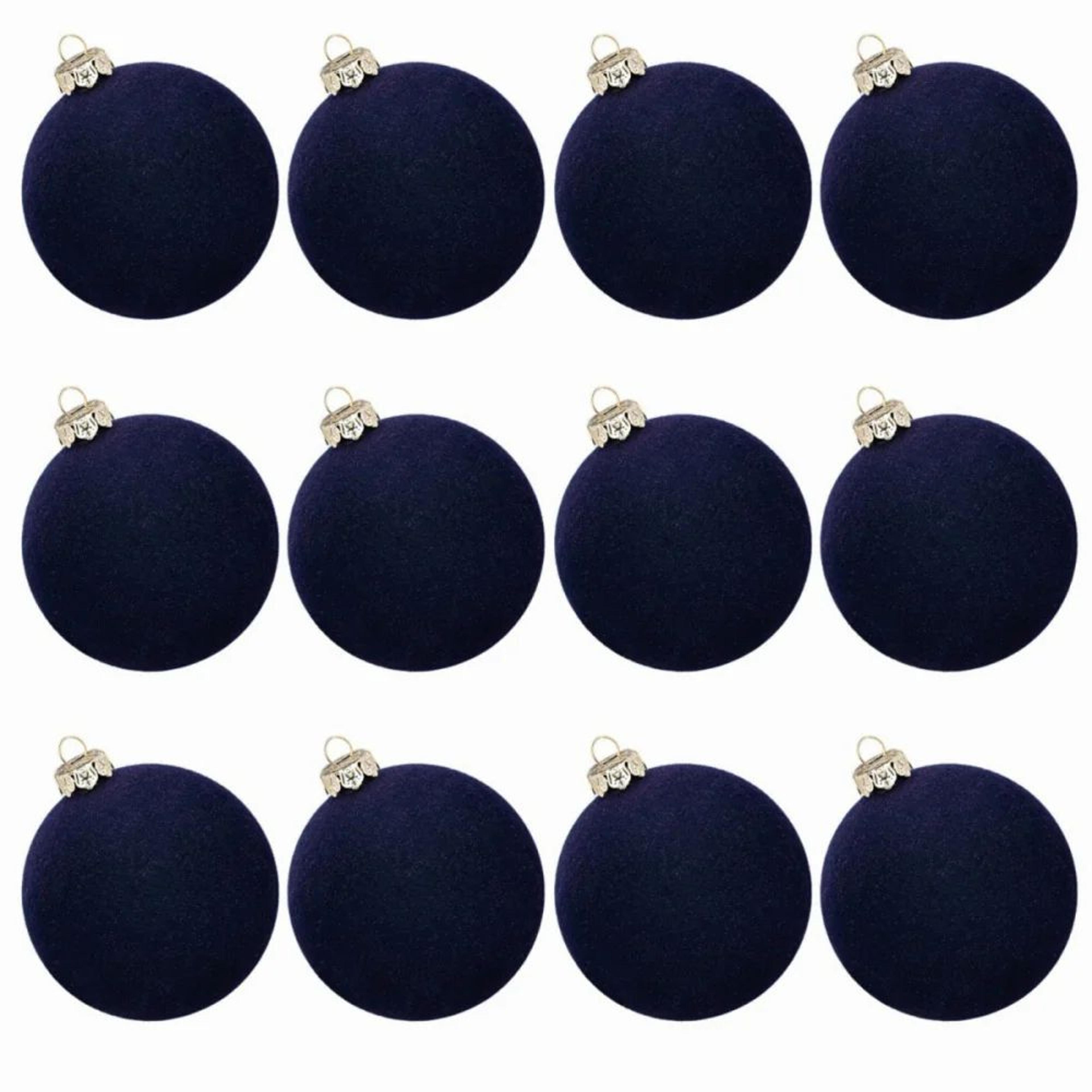 velvet christmas ball ornaments set 12pcs