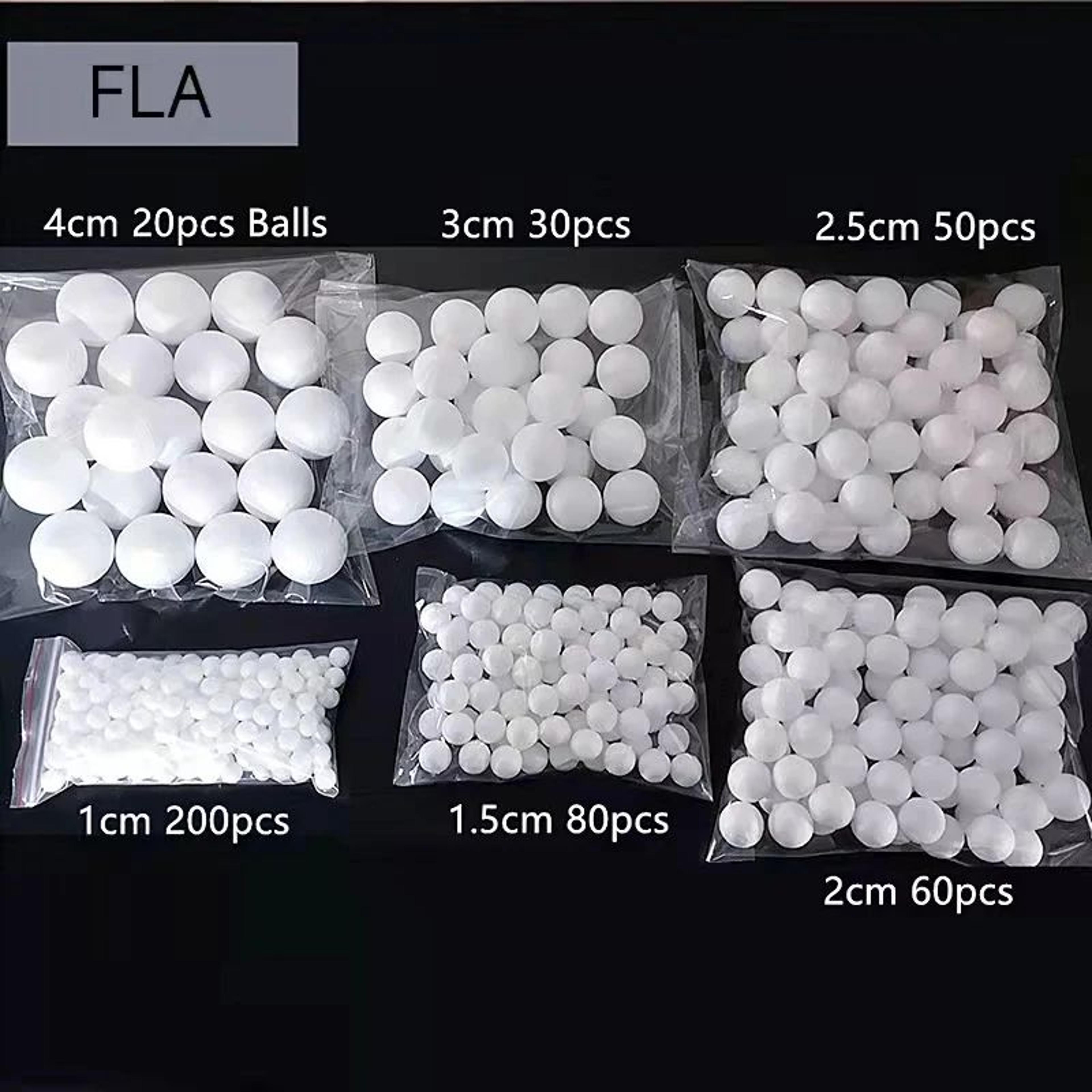 mini white styrofoam craft balls 1–4cm