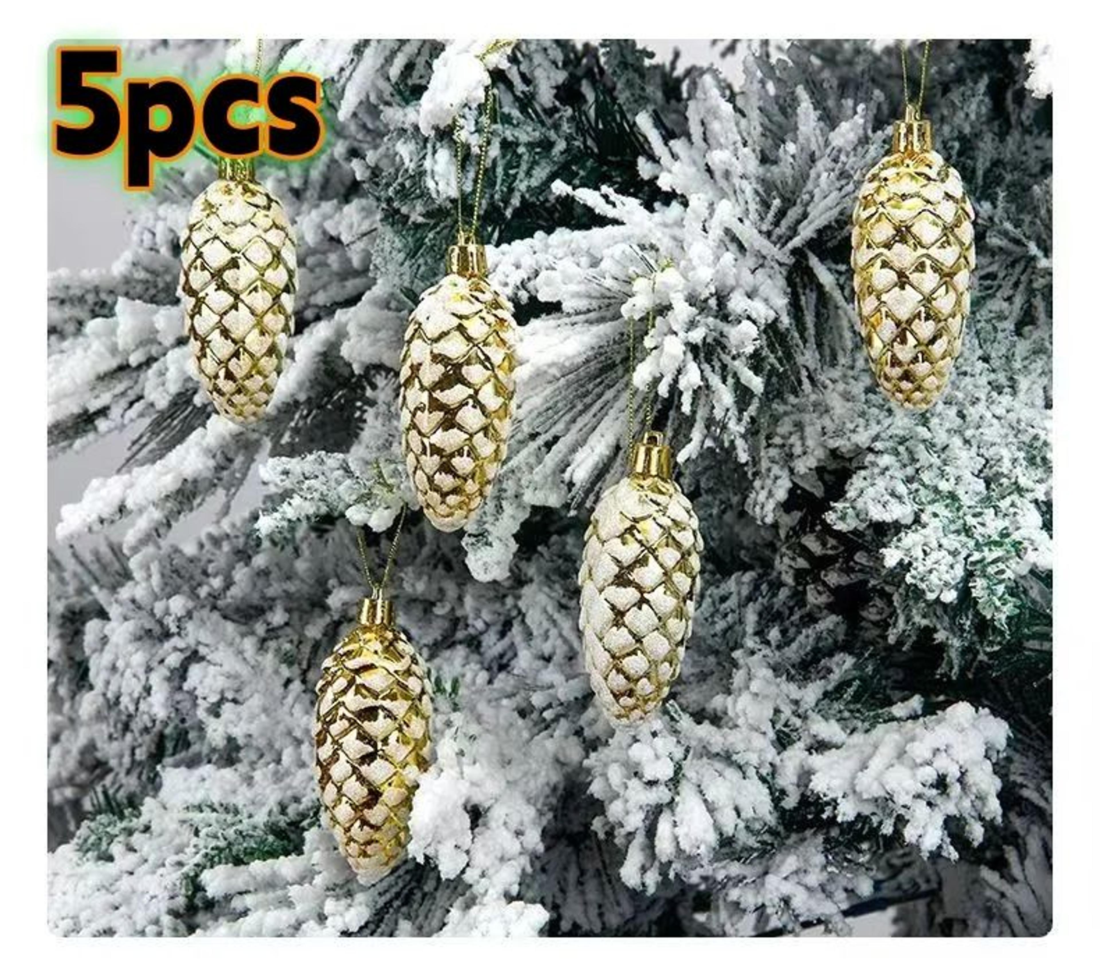 painted pine cone christmas tree ornaments set 5pcs