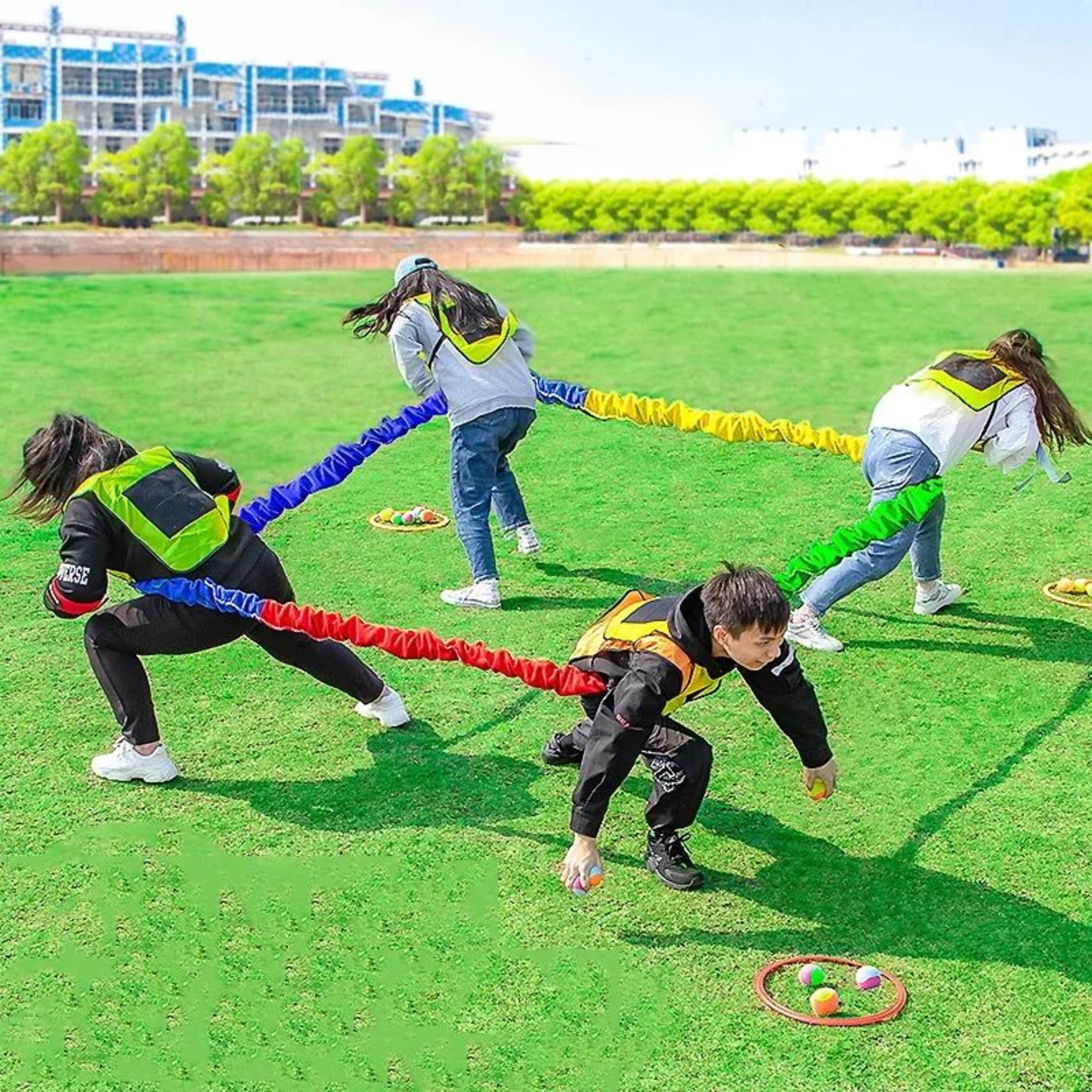 elastic team building stretch band game for group activities