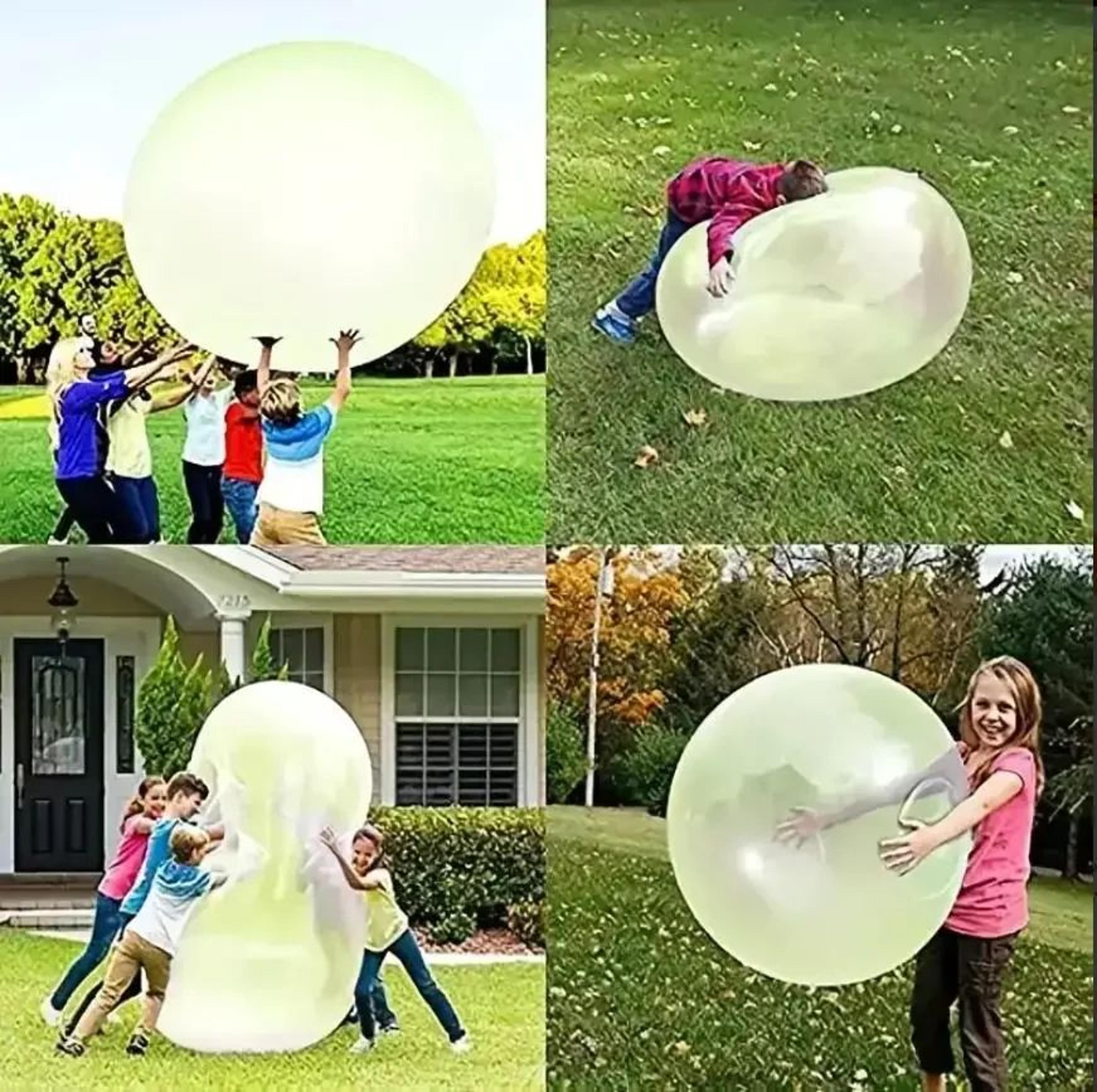 transparent bubble ball blowing balloon toy with stretchy tpr material