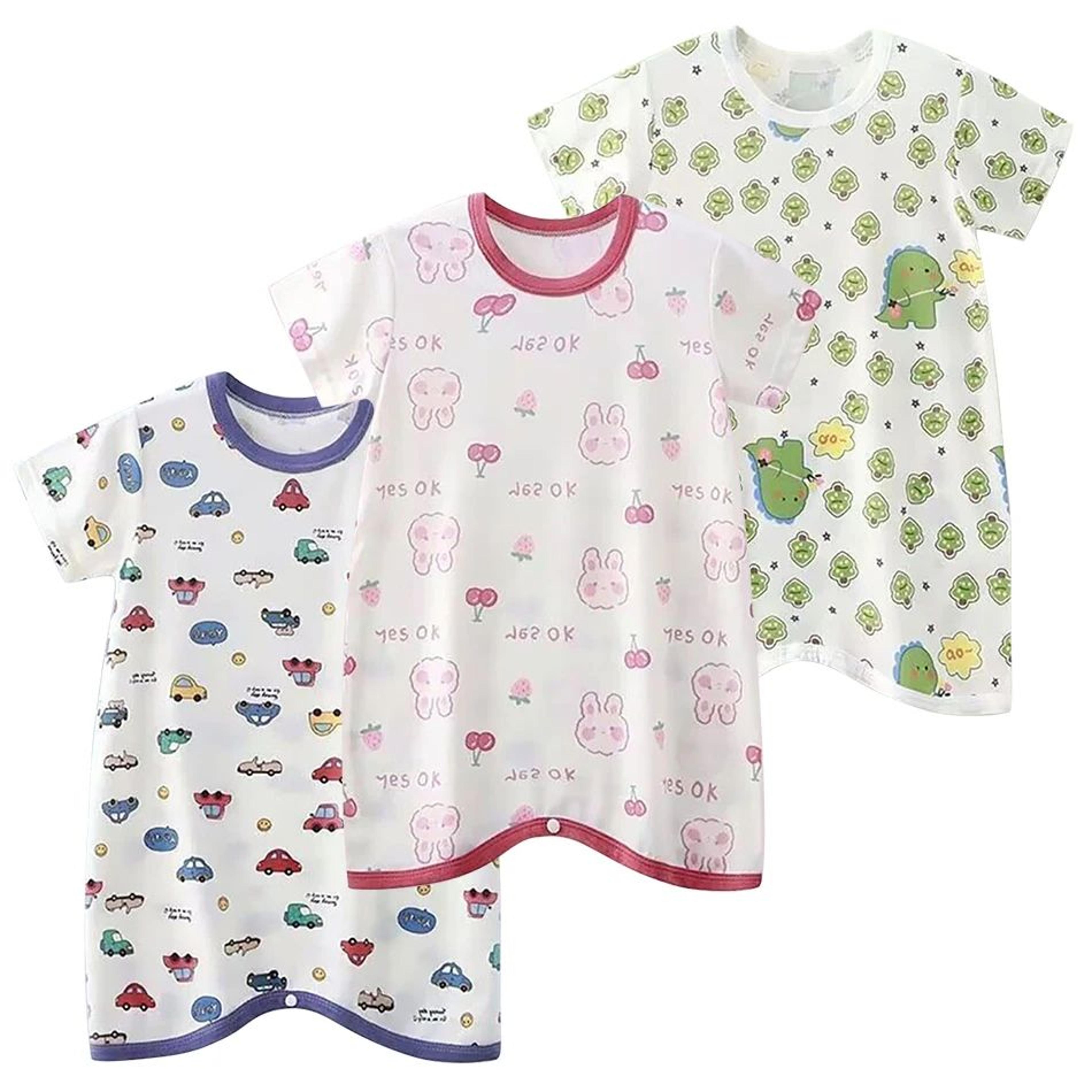 baby summer ice silk sleep suit with anti kick design