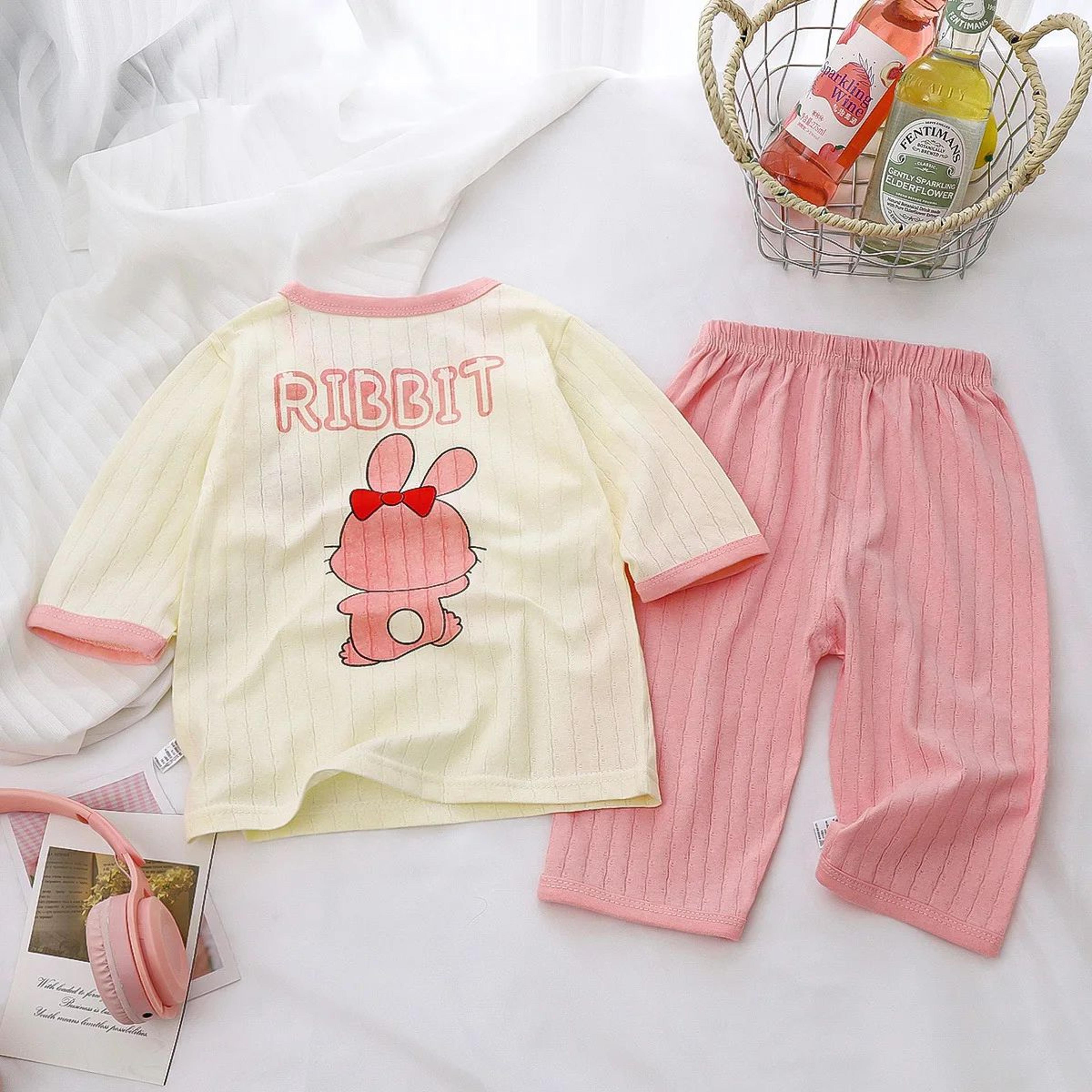 baby cotton cartoon pajama set long sleeve toddler nightwear