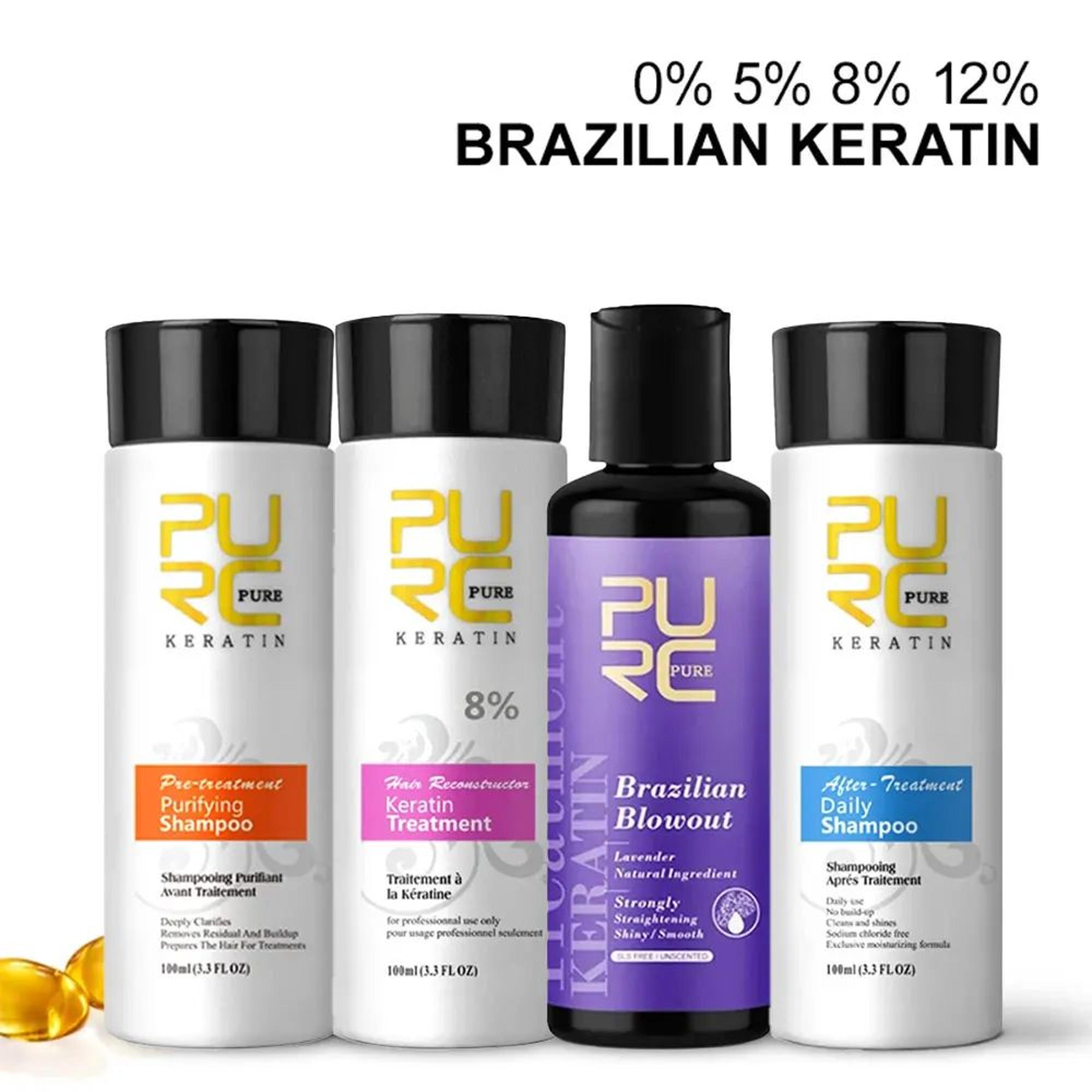 purc keratin shampoo conditioner hair mask smoothing treatment