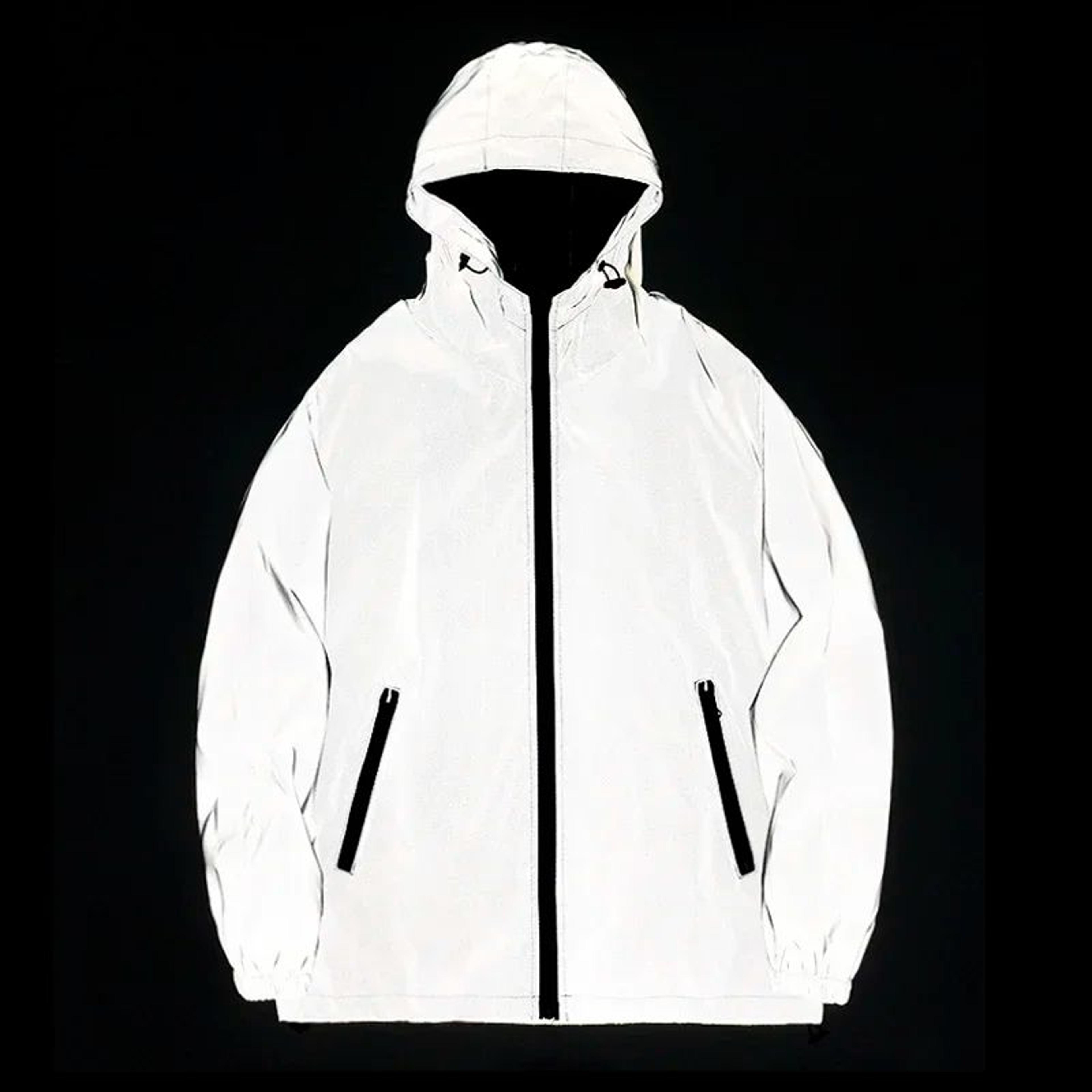 unisex reflective luminous jacket night glow streetwear coat