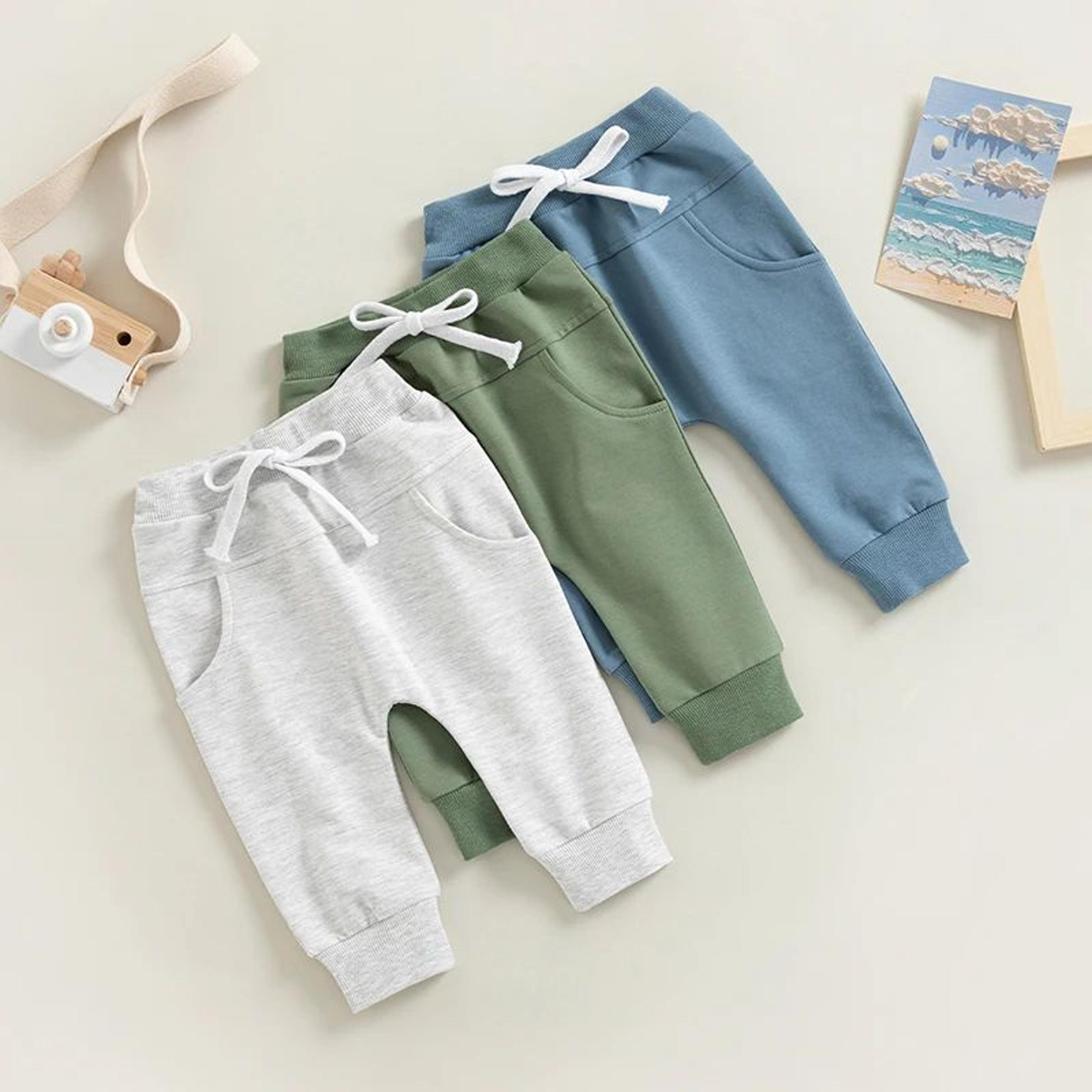baby boys elastic waist jogger sweatpants
