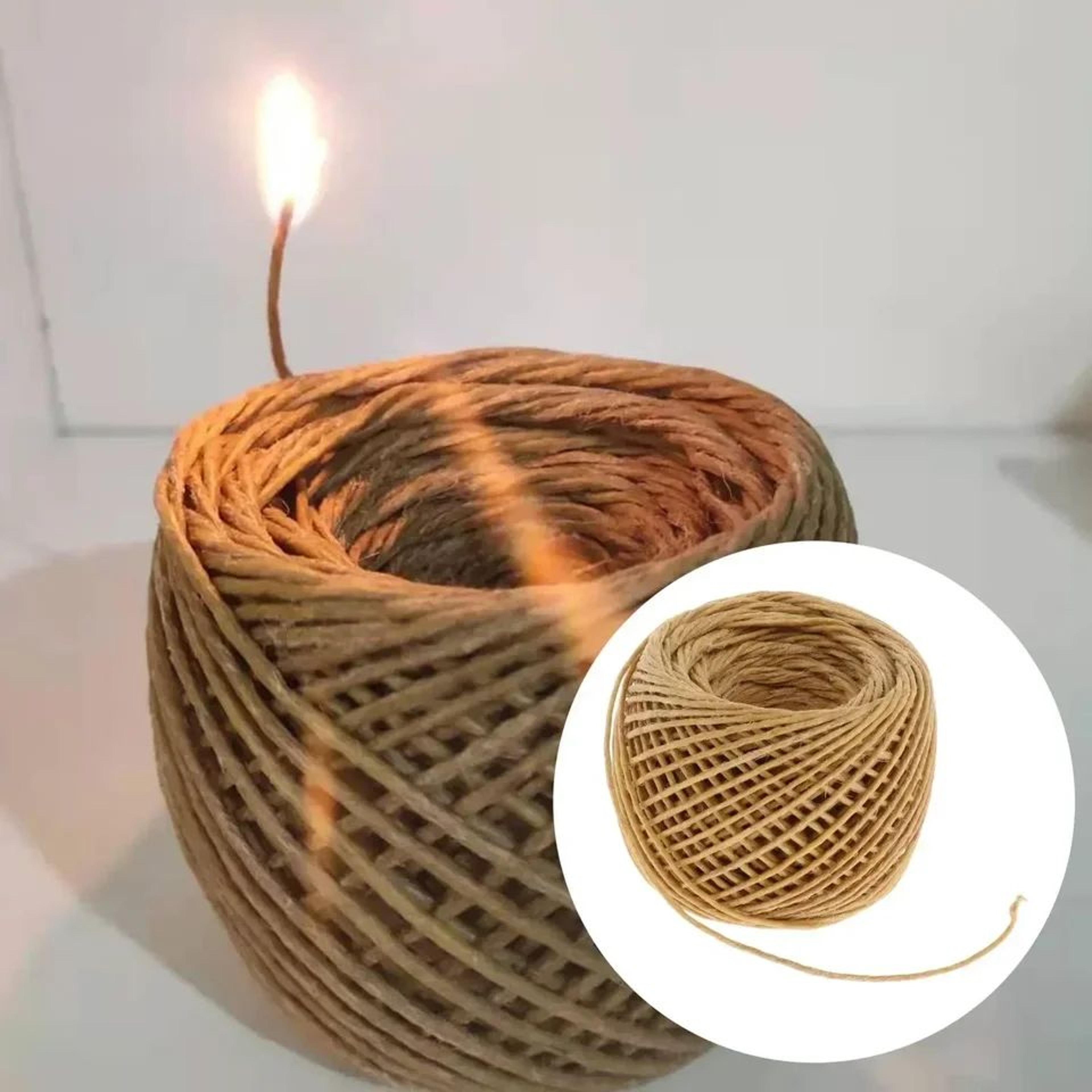 organic beeswax coated hemp candle wick roll