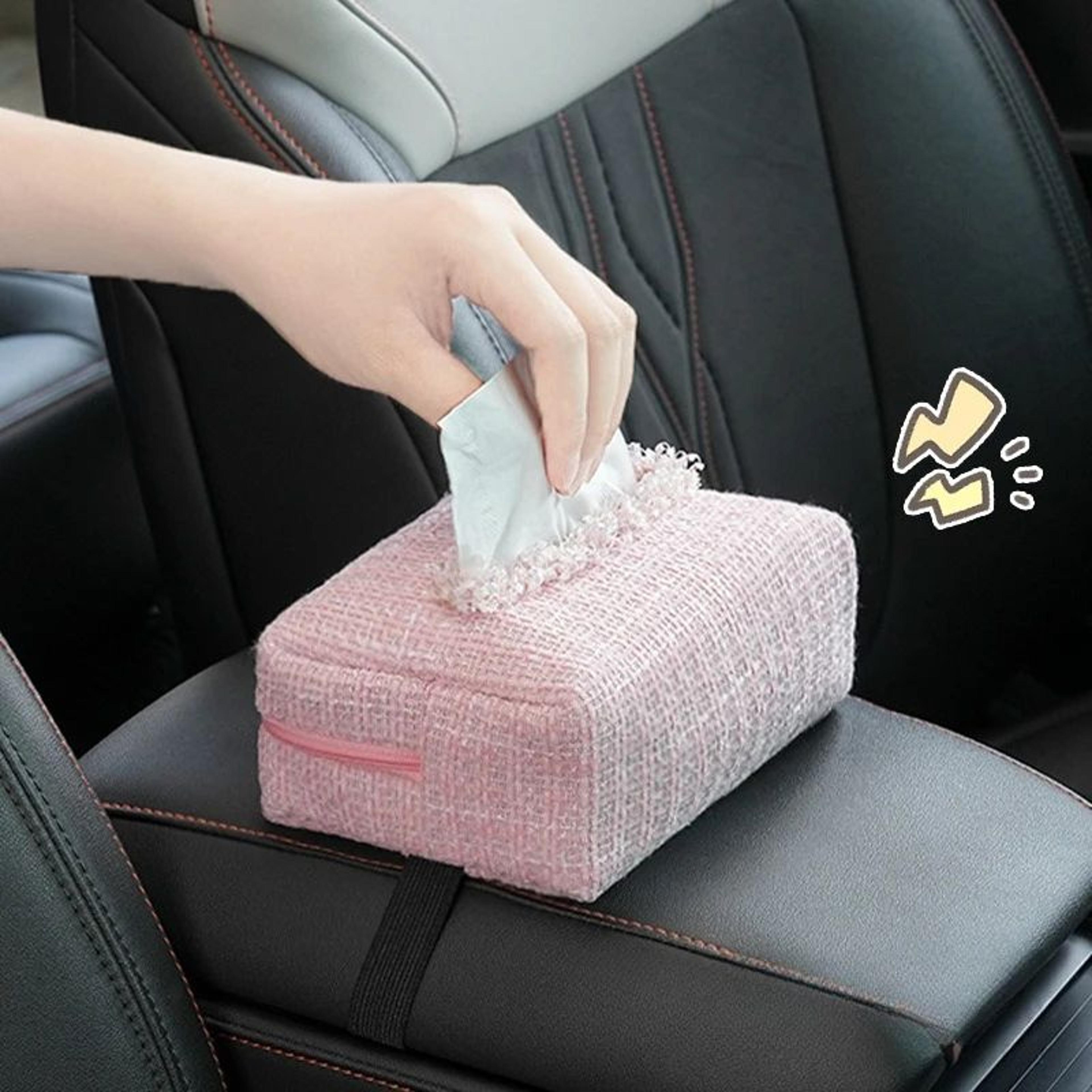 creative hanging car tissue box with fragrance slot