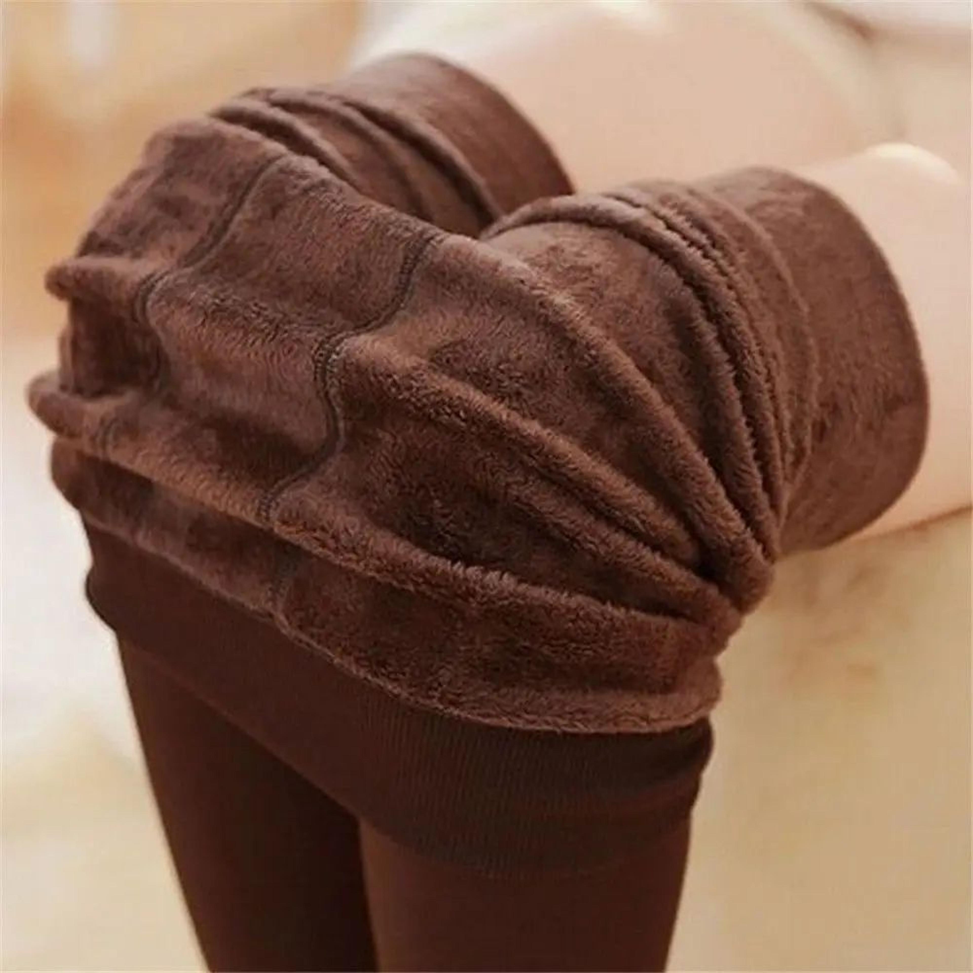 women winter thermal fleece lined stretch pantyhose leggings