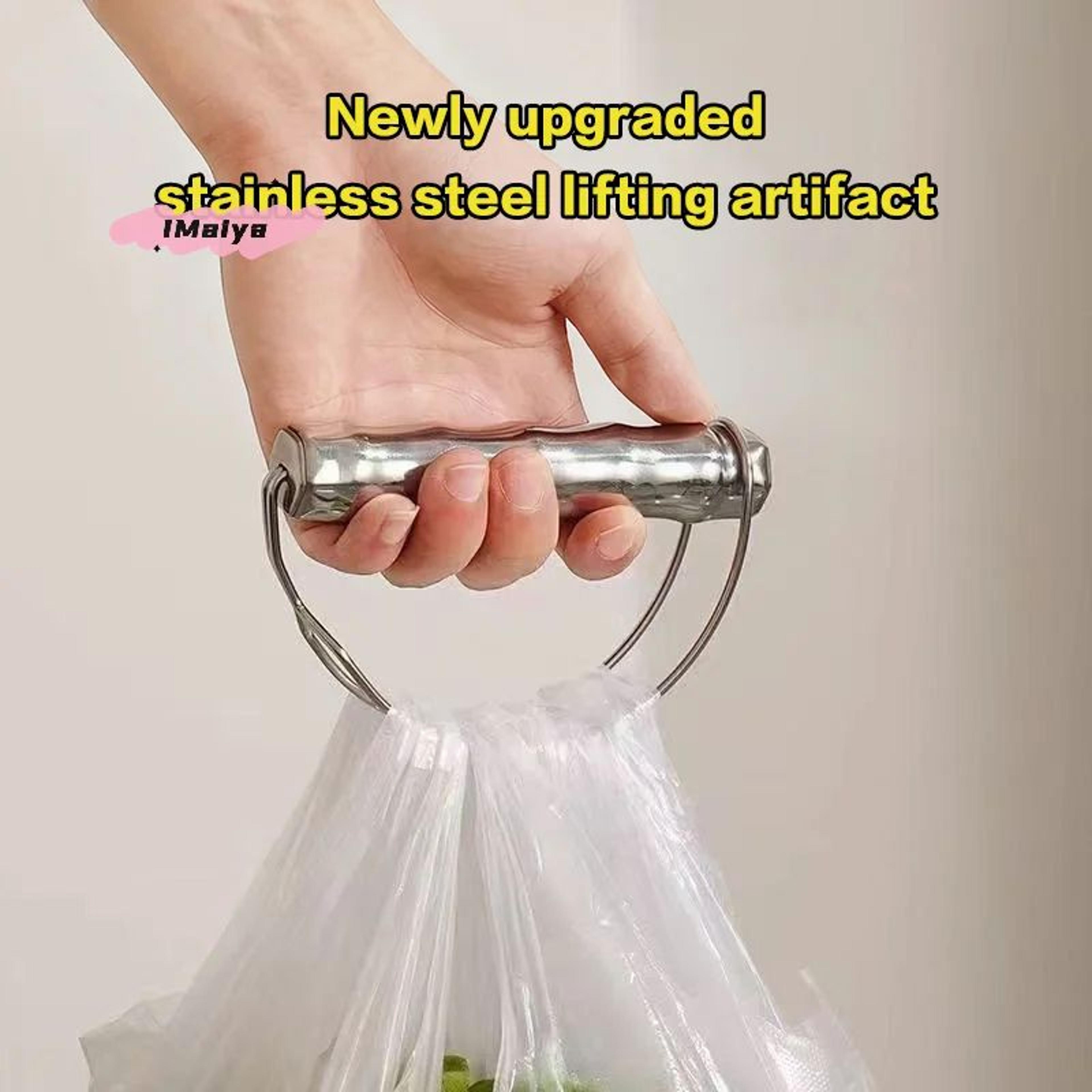 stainless steel plastic bag holder carry handle
