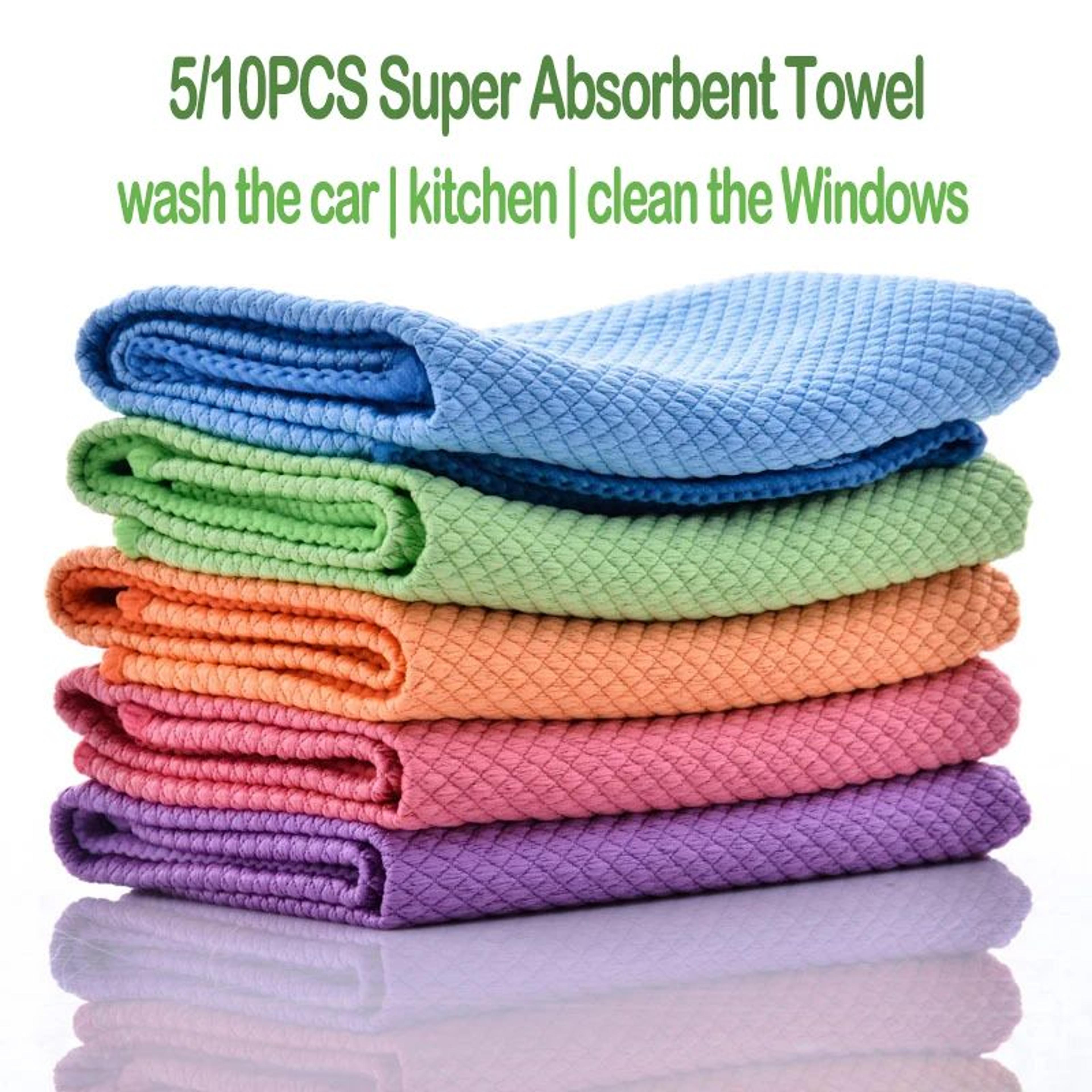 microfiber fish scale dish towels lint free super absorbent cloth