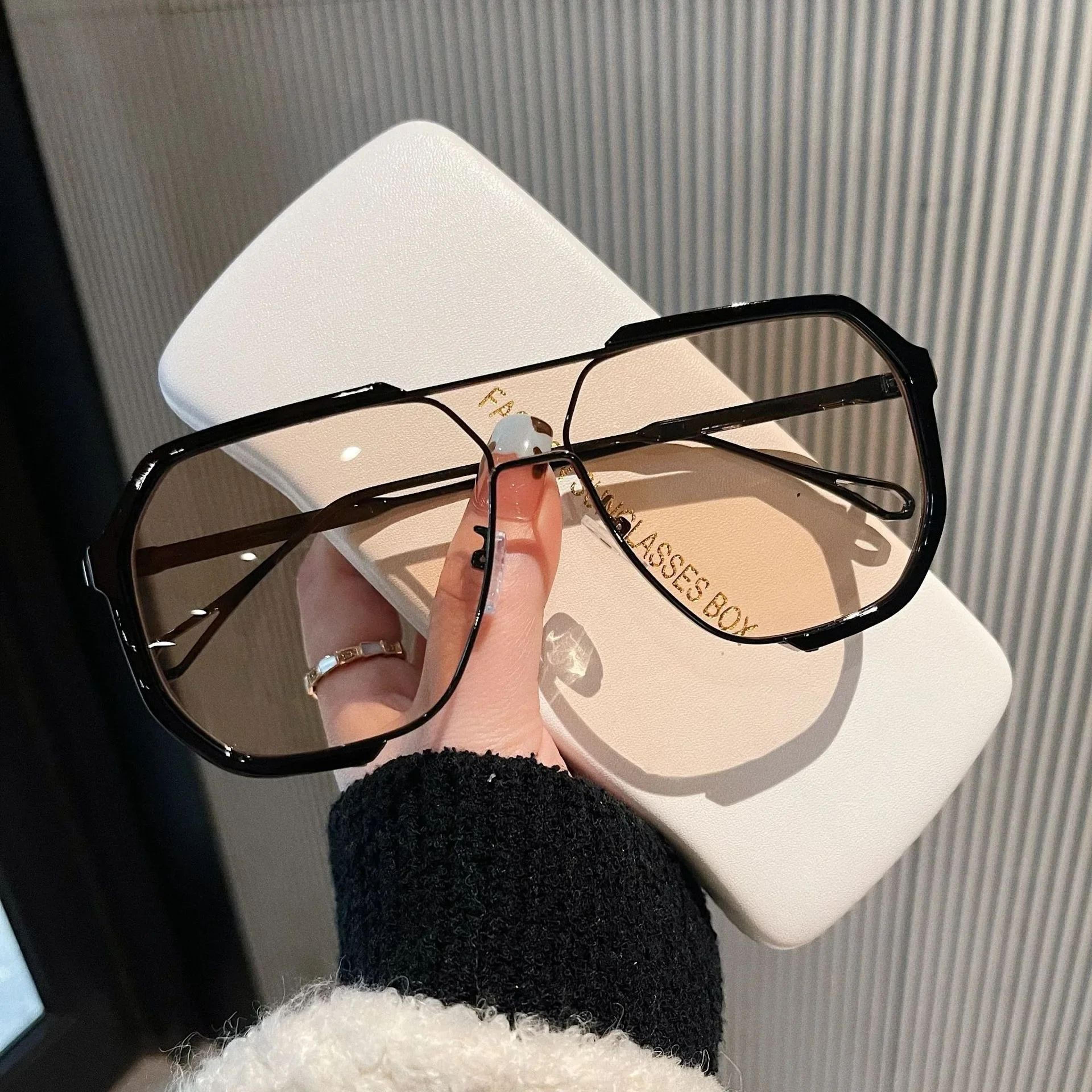 oversized one piece sunglasses uv400 fashion punk shield eyewear