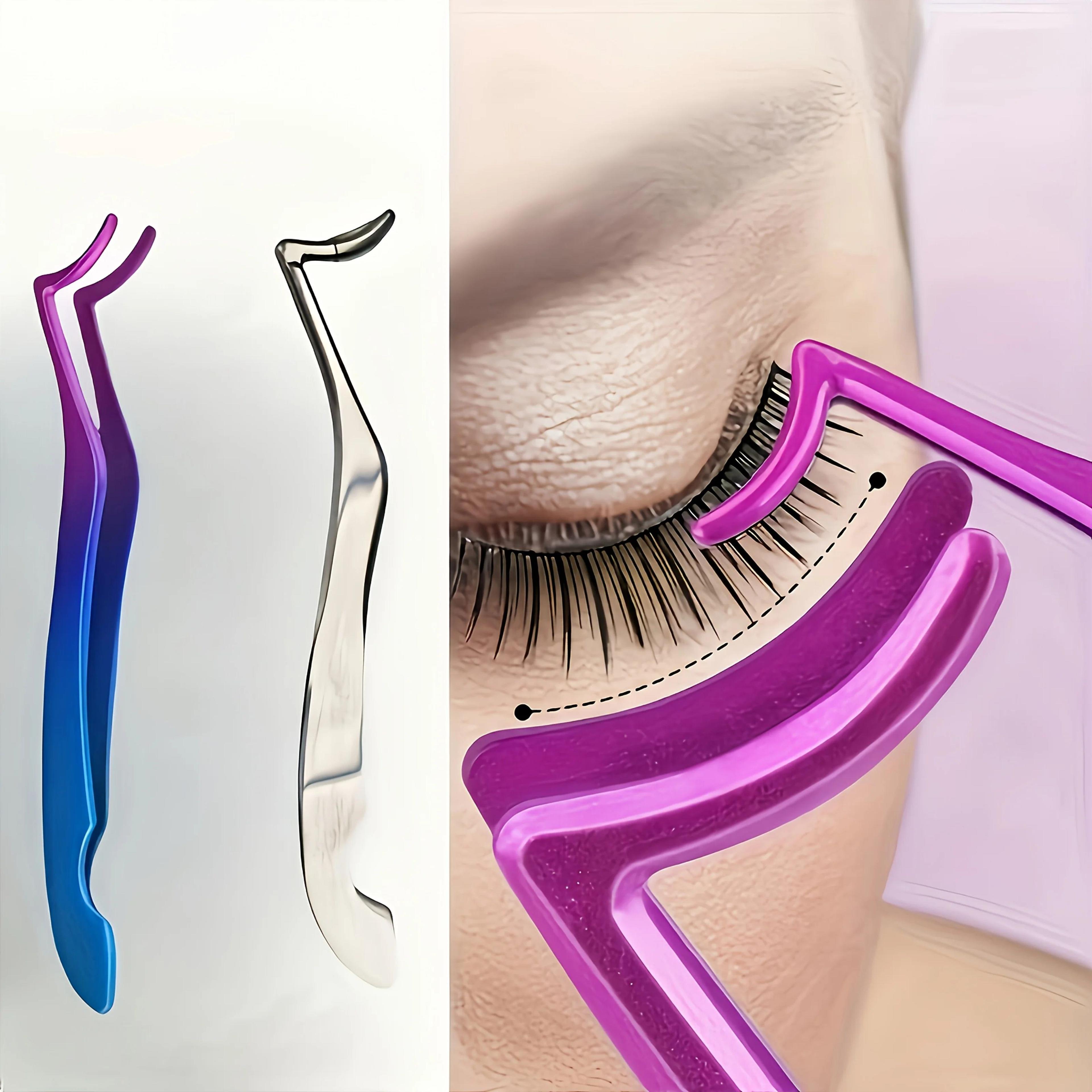 stainless steel eyelash tweezers seahorse clip lash applicator tool