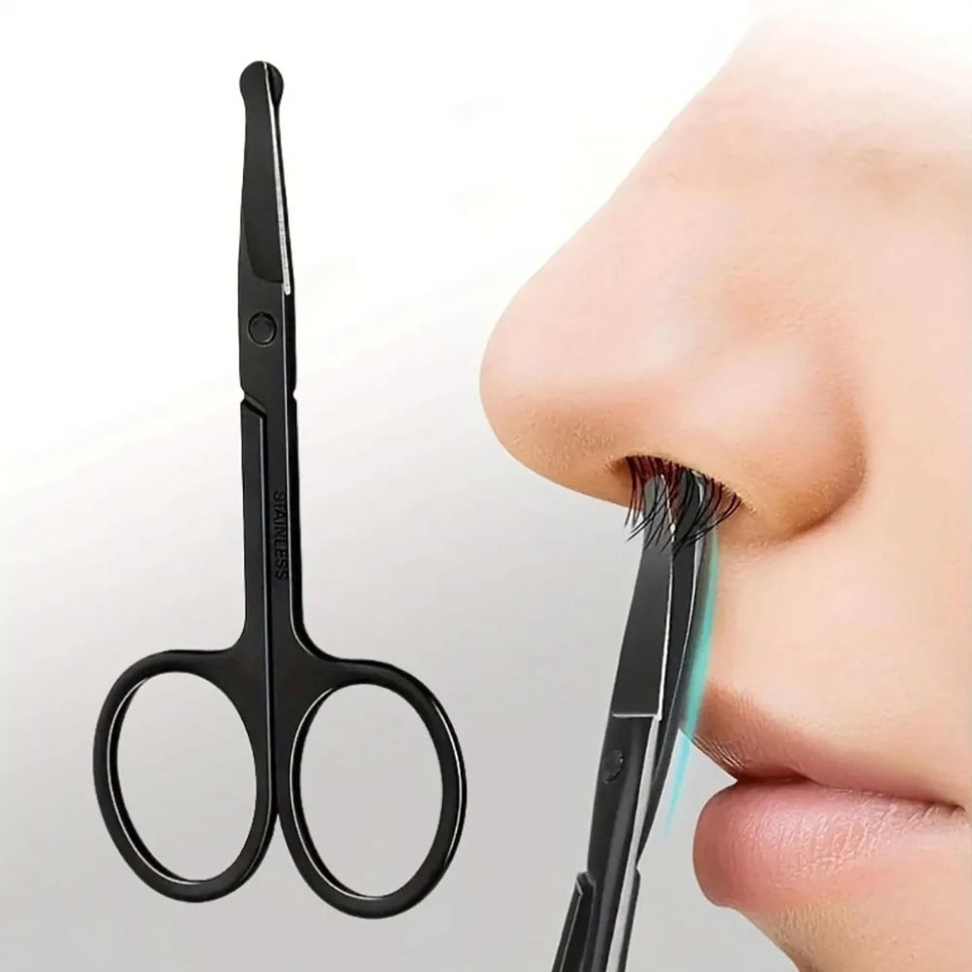 precision round head trimming scissors nose hair grooming tool
