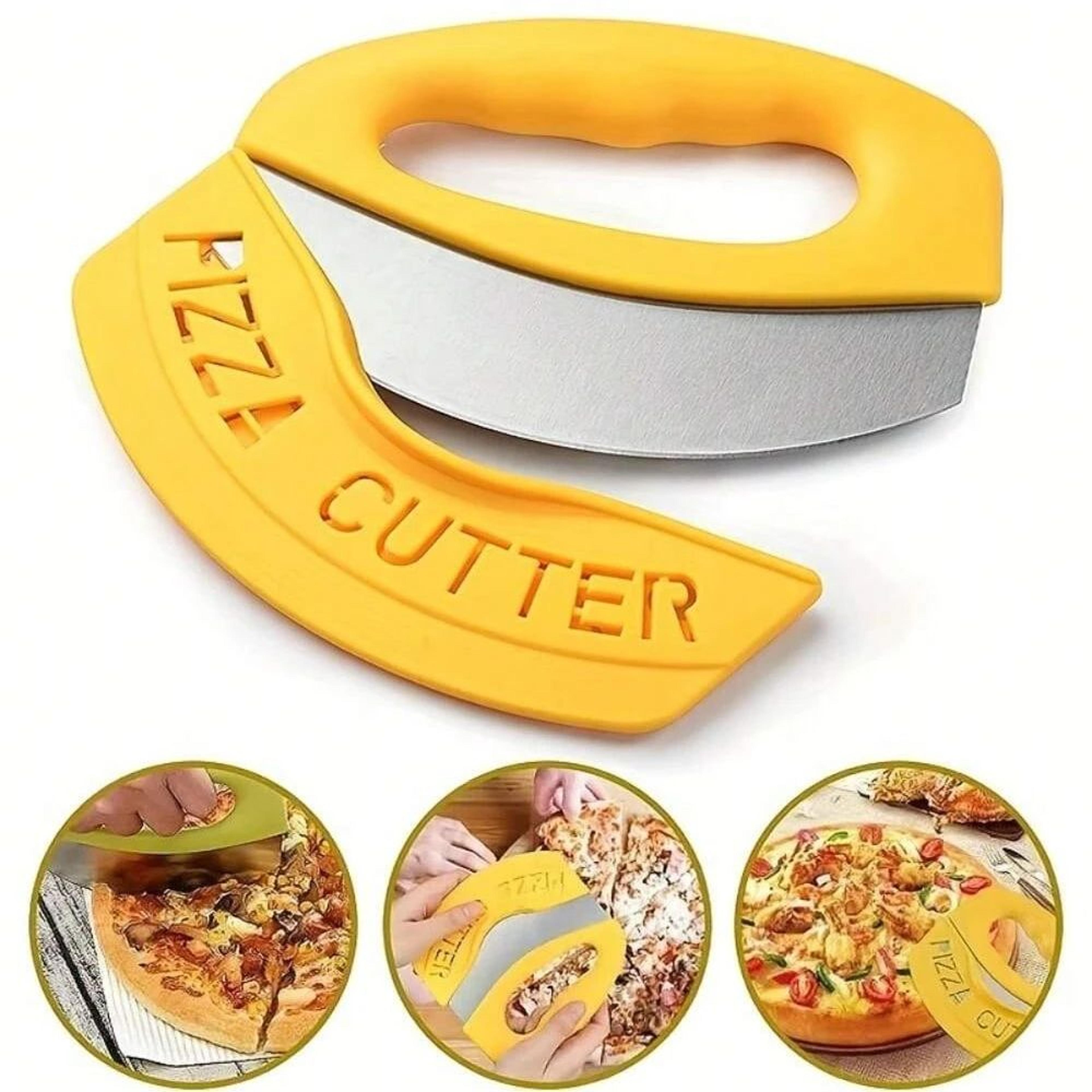 stainless steel pizza cutter ring knife with safety cover