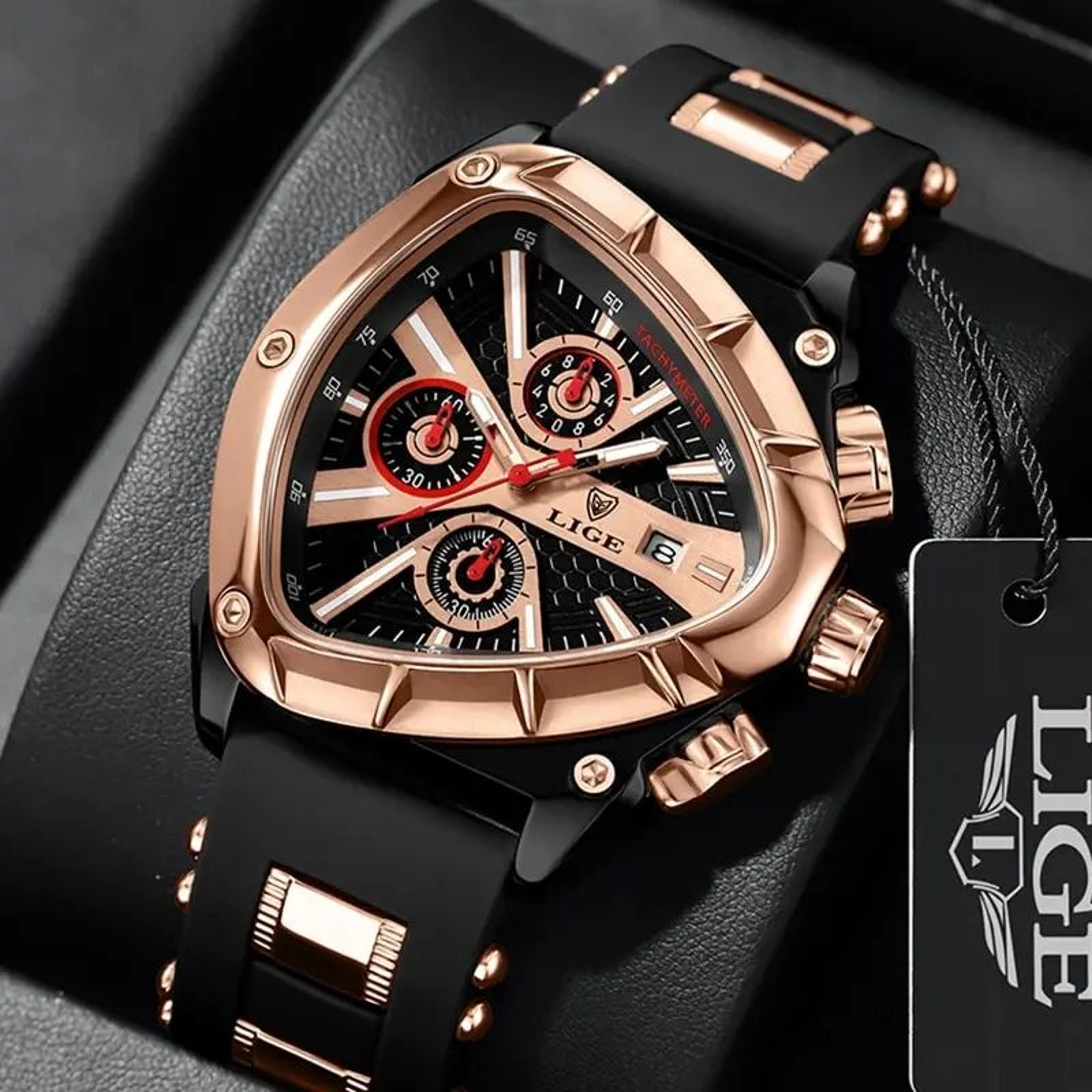 luxury waterproof mens quartz watch with large dial