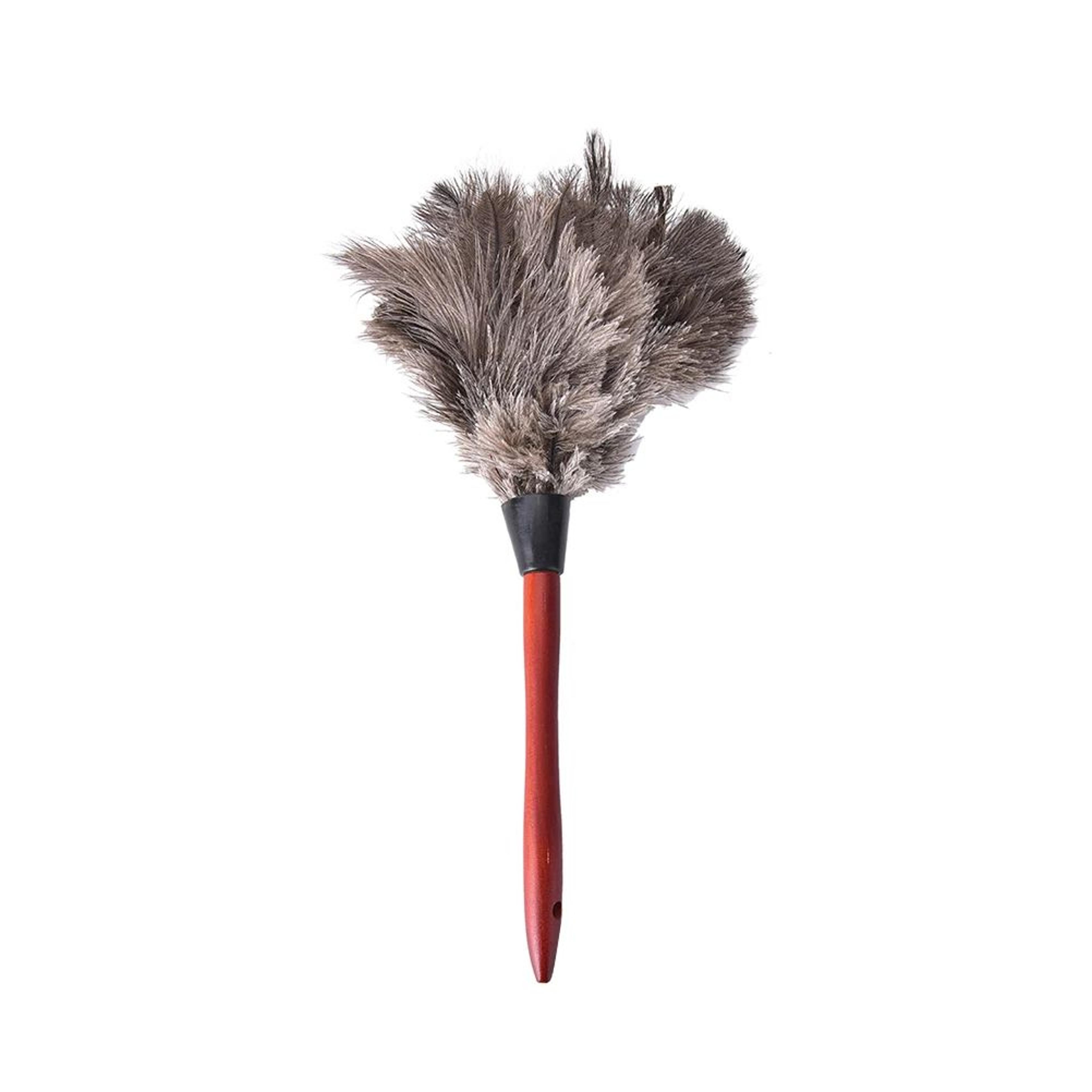 ostrich feather duster with wooden handle 55cm